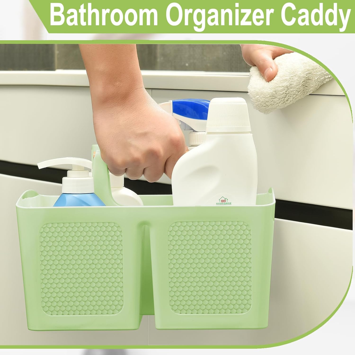 Haundry 3 Compartment Shower Caddy Organizer with Handle Portable Bathroom Essential Organizer