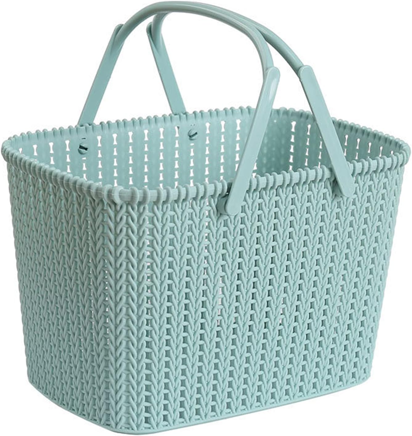 HOUZHeng Portable Rattan Shower Caddy with Dual Handles