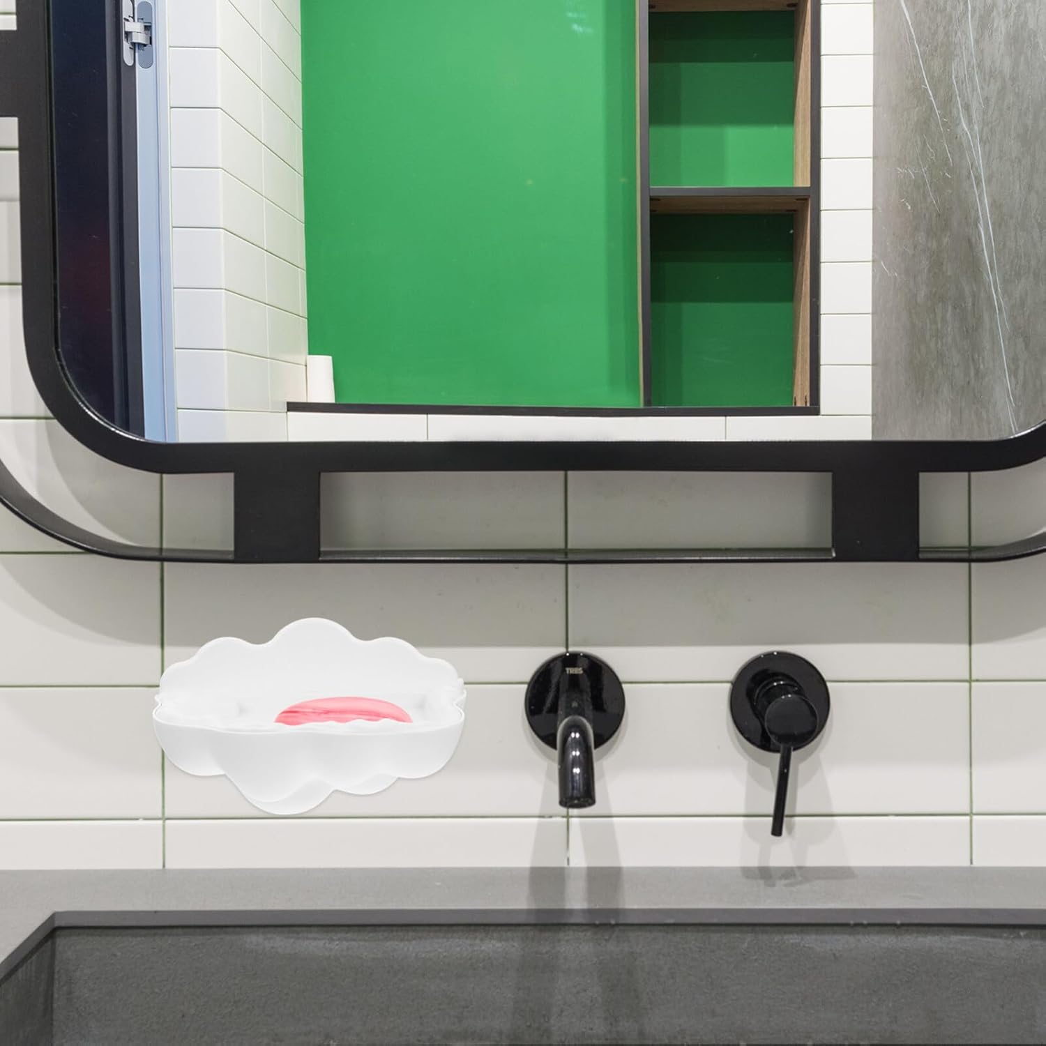 FOMIYES Wall-Mounted Durable White Soap Holder