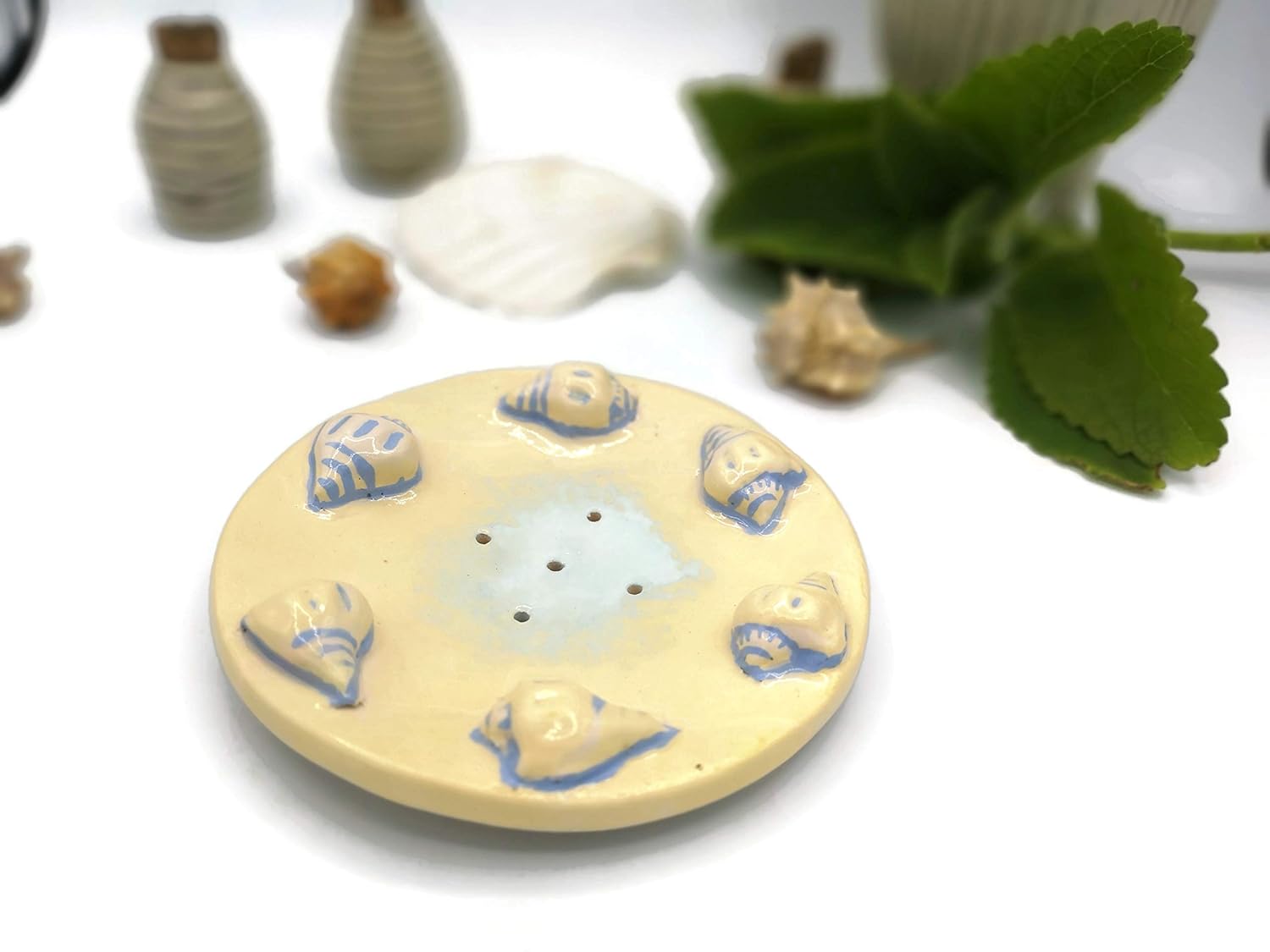 Handmade Elegant Unique Ceramic Soap Dish Dispenser