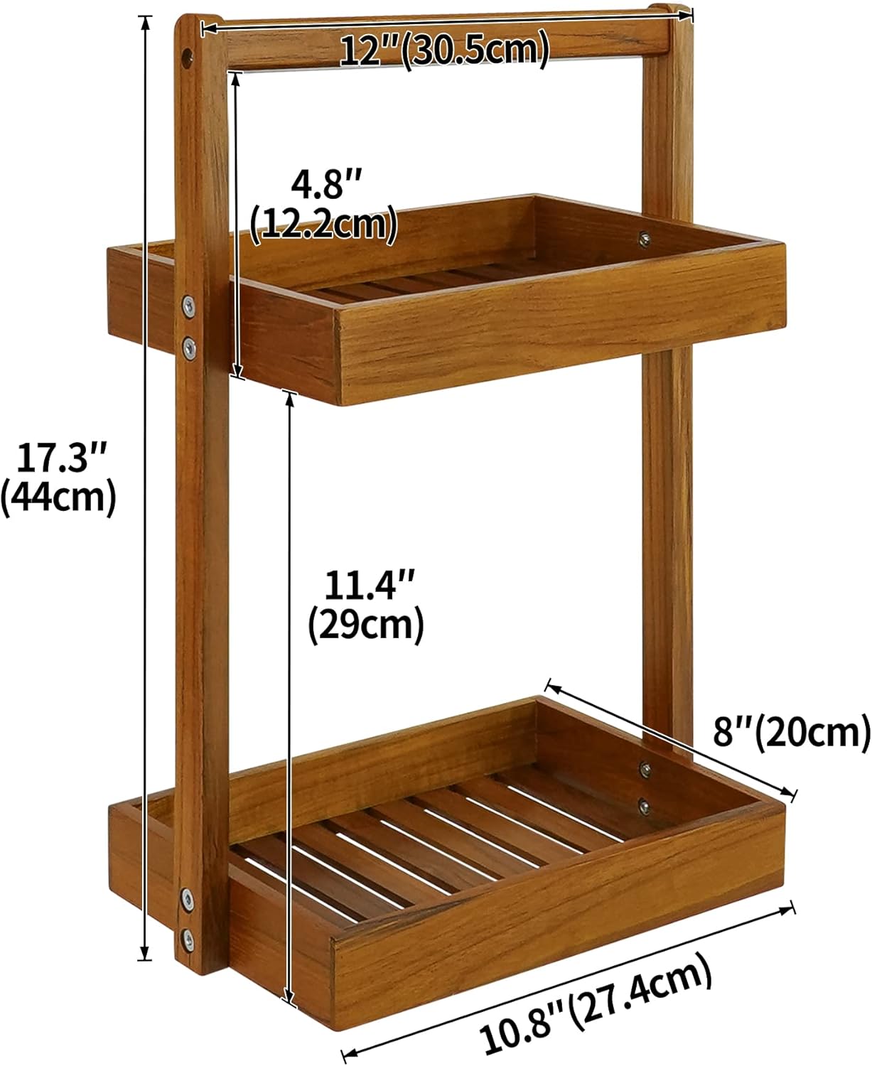 Utoplike Countertop Teak Wood Organizer