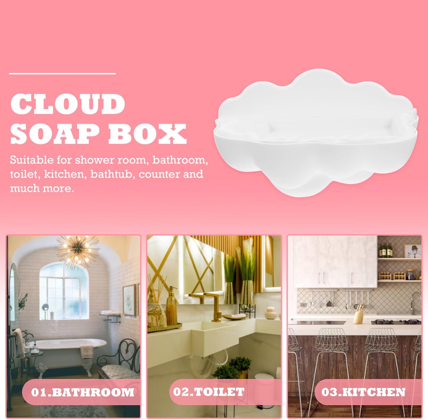 FOMIYES Wall-Mounted Durable White Soap Holder