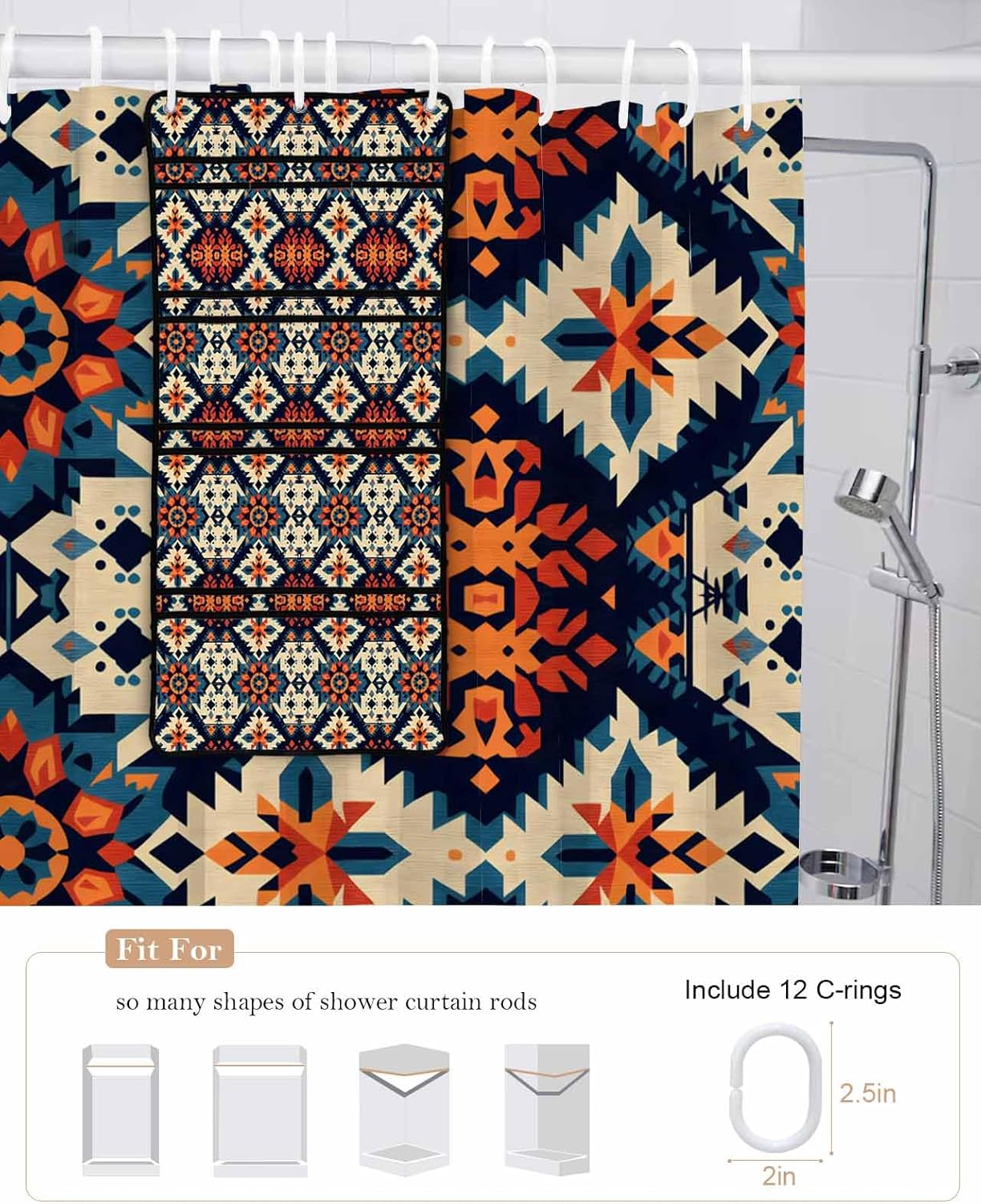 ZFUNCING Retro Mesh Shower Organizer with Tribe