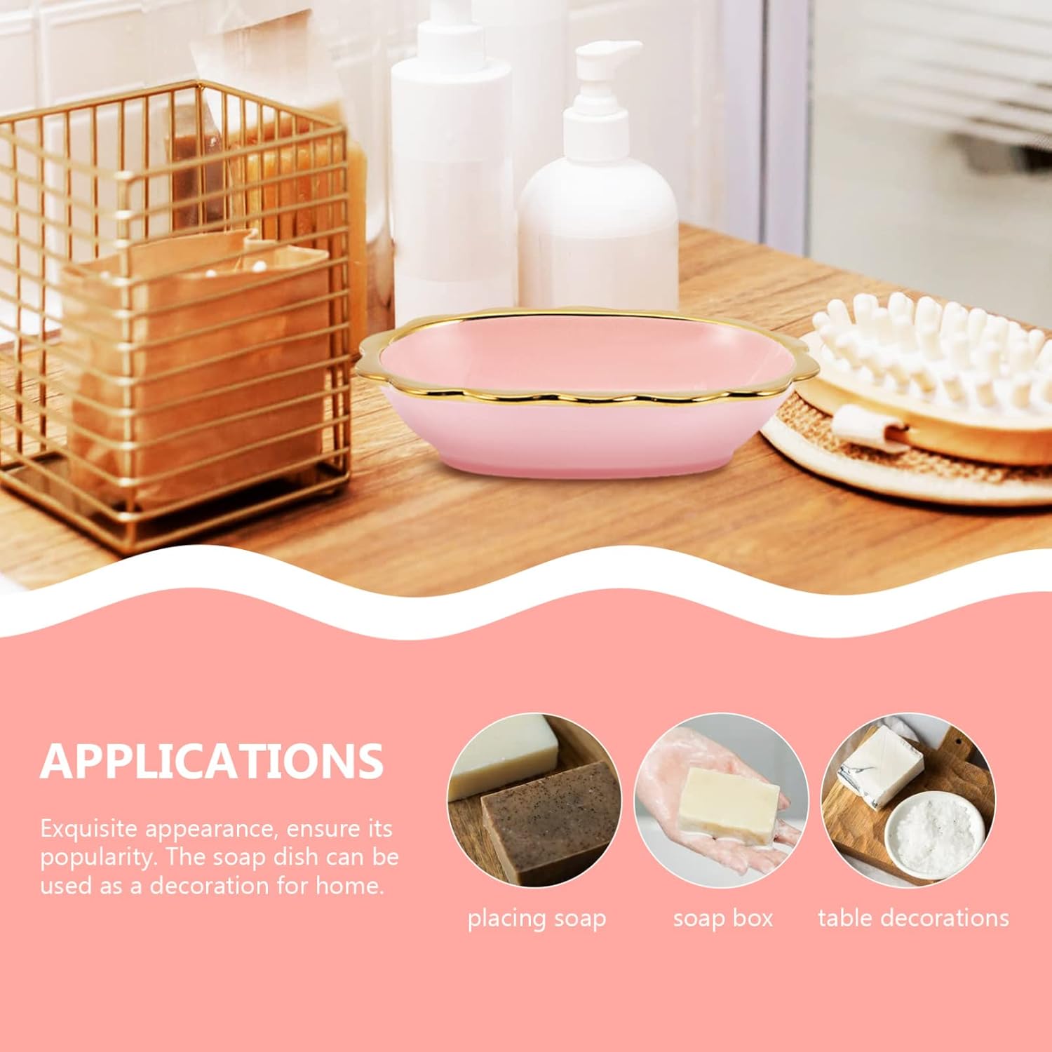 Ceramic Soap Dish with Lace Design