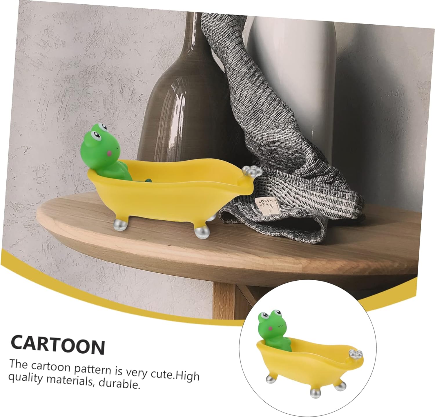 TINEASUR Frog-shaped Soap Dish - Draining Safe for Home Travel Use