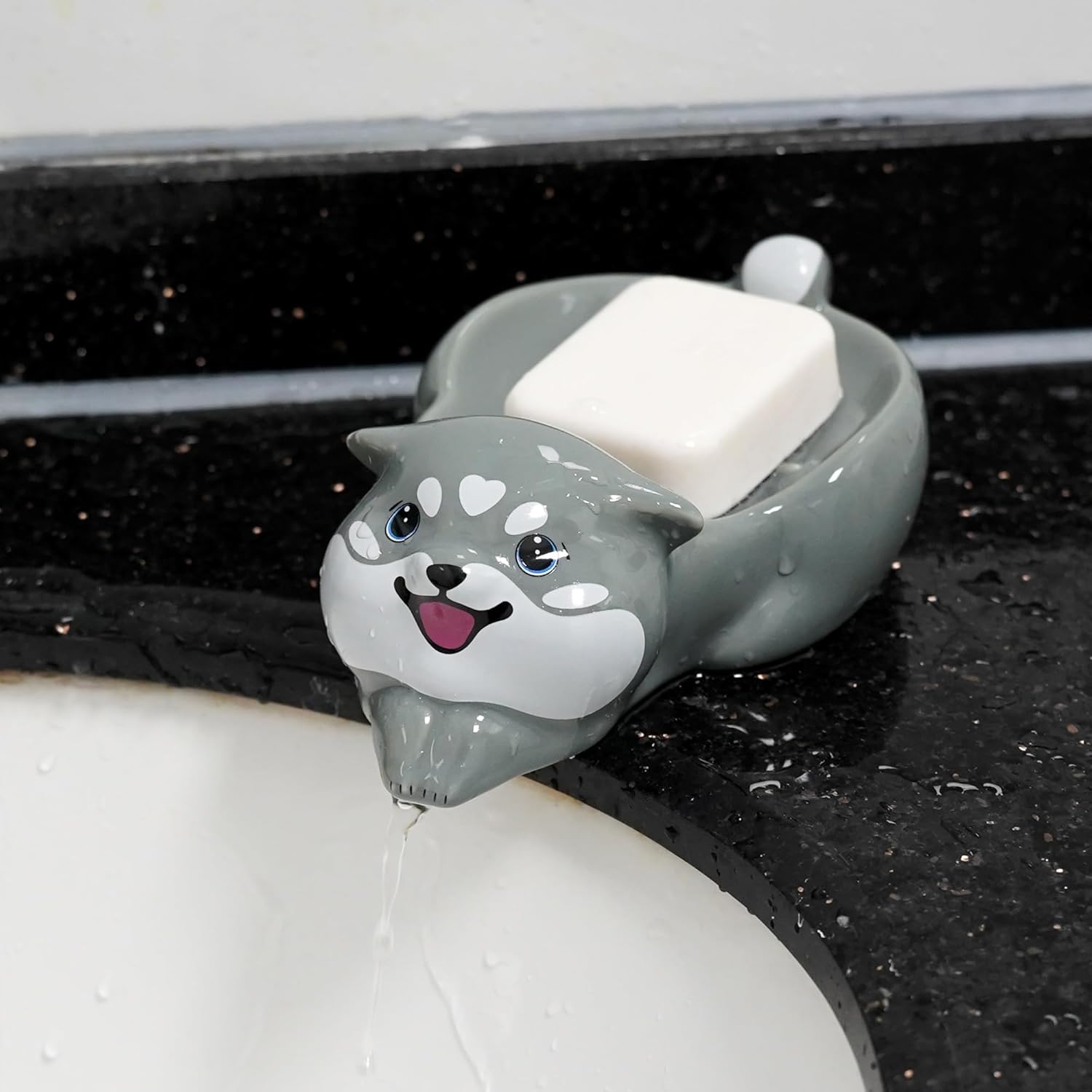 Ceramic Soap Dish Siberian Husky