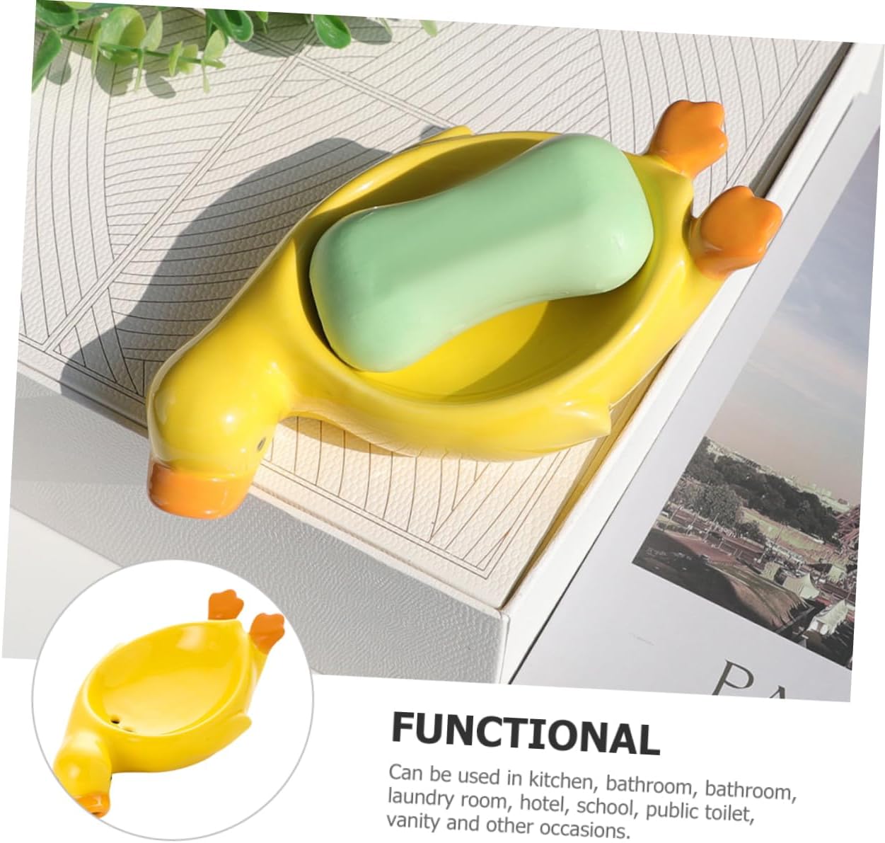 SHOWERORO Ceramic Soap Dish with Drain Holes