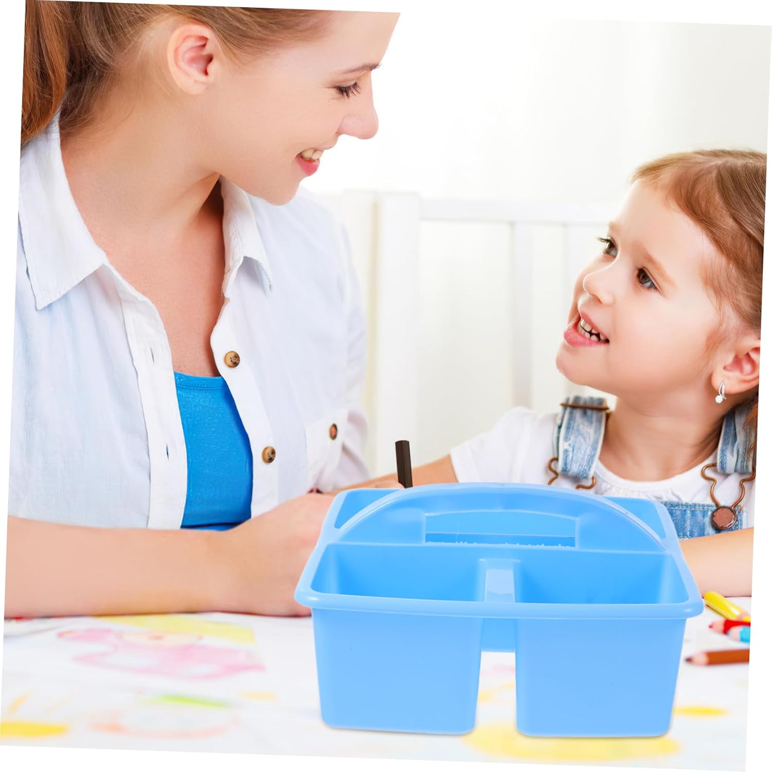 STOBOK Portable Office Organizer Caddy With Handle and Compartmentalization