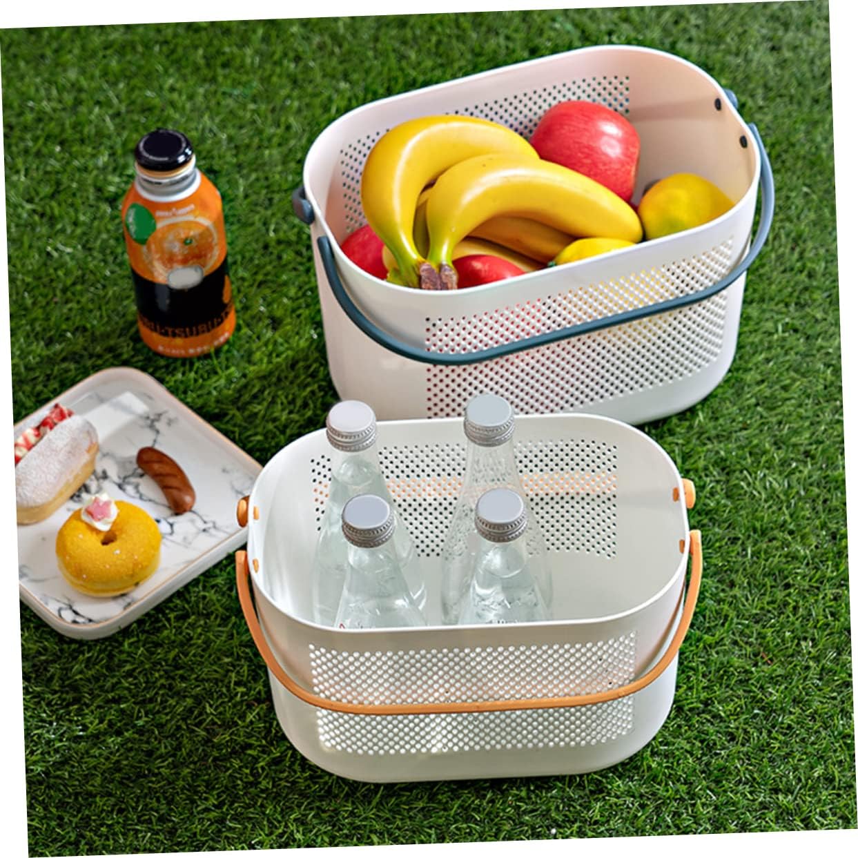 Portable shower organizer with handles for boys and girls travel