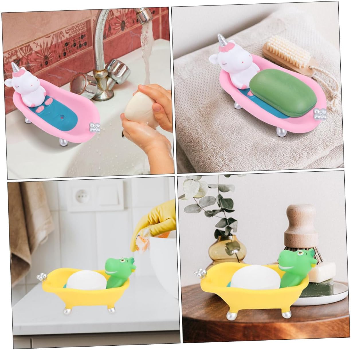 2pcs Cute Cartoon Soap Dish for Bathroom and Shower