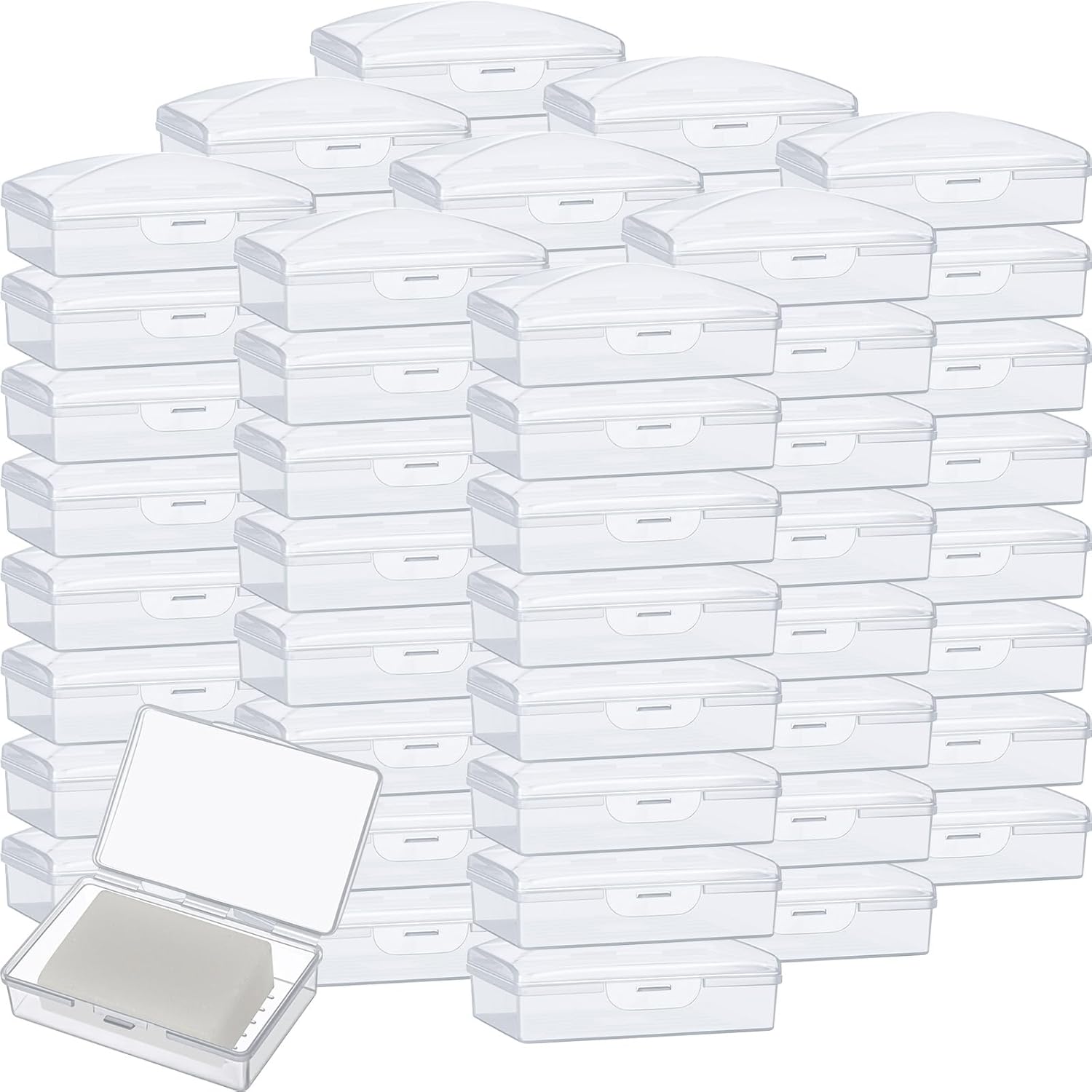 50 Pcs Bulk Plastic Soap Boxes with Lid Portable Travel Set