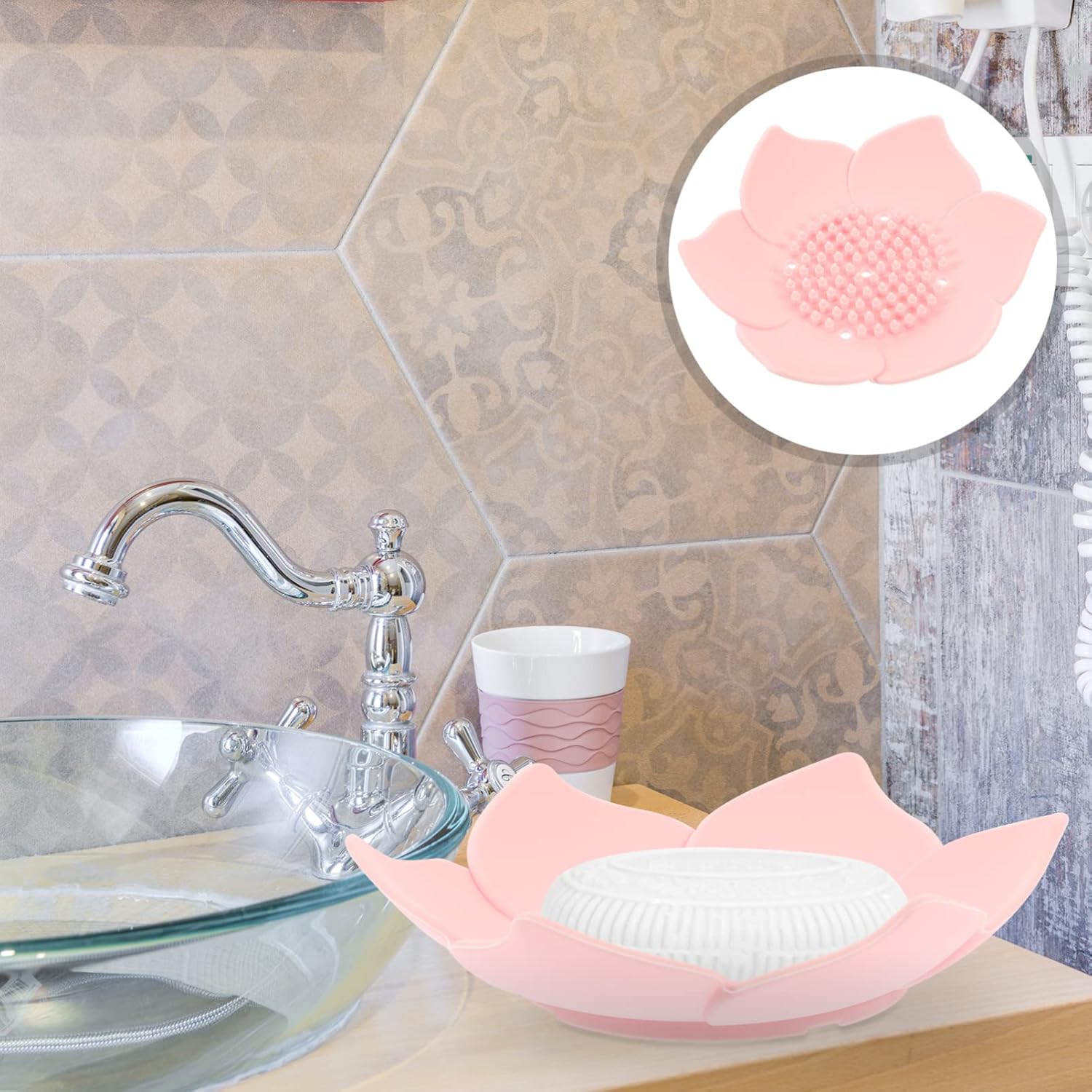 Floral Silicone Soap Holder with draining feature