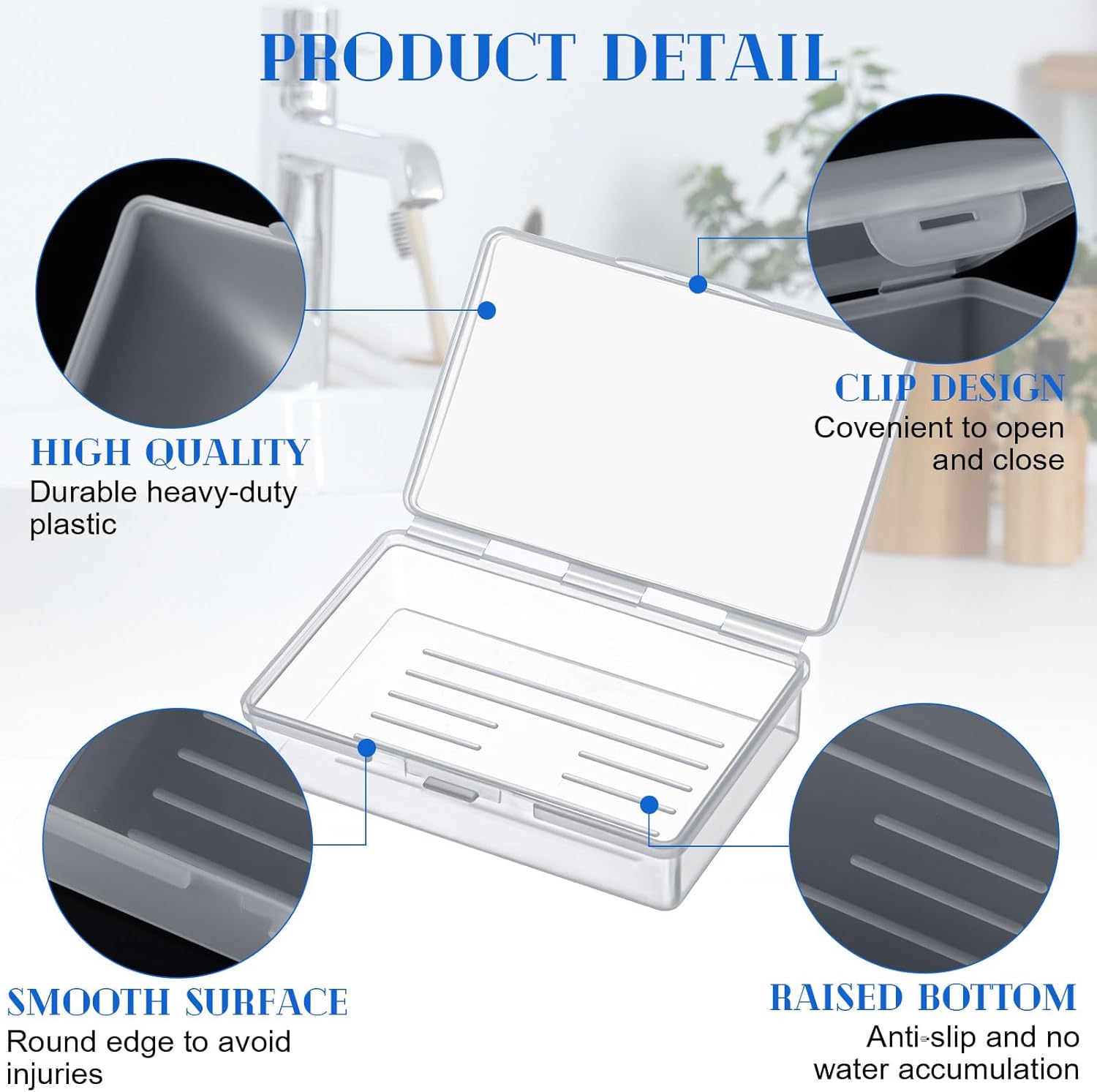 50 Pcs Bulk Plastic Soap Boxes with Lid Portable Travel Set
