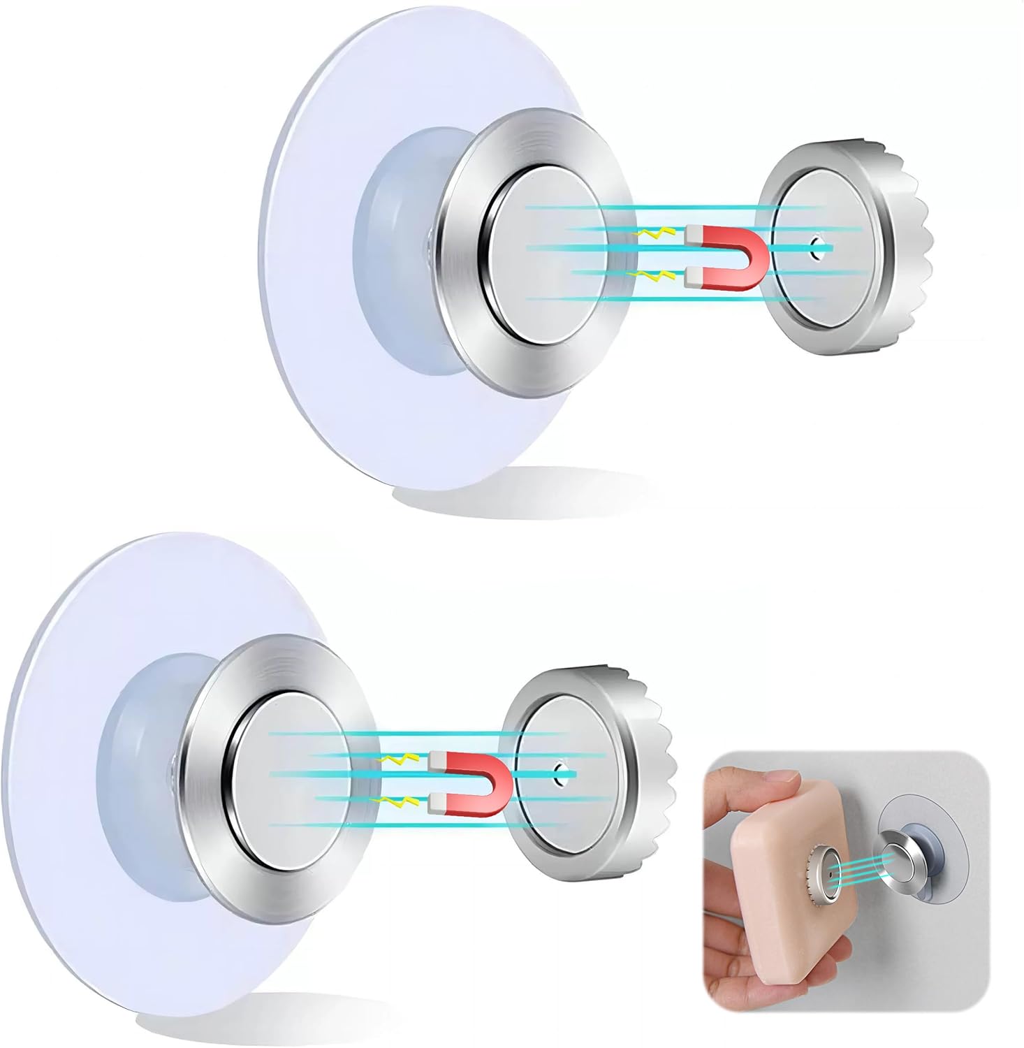 Durable Magnetic Soap Holder with Suction Cup for Bathroom Kitchen Use