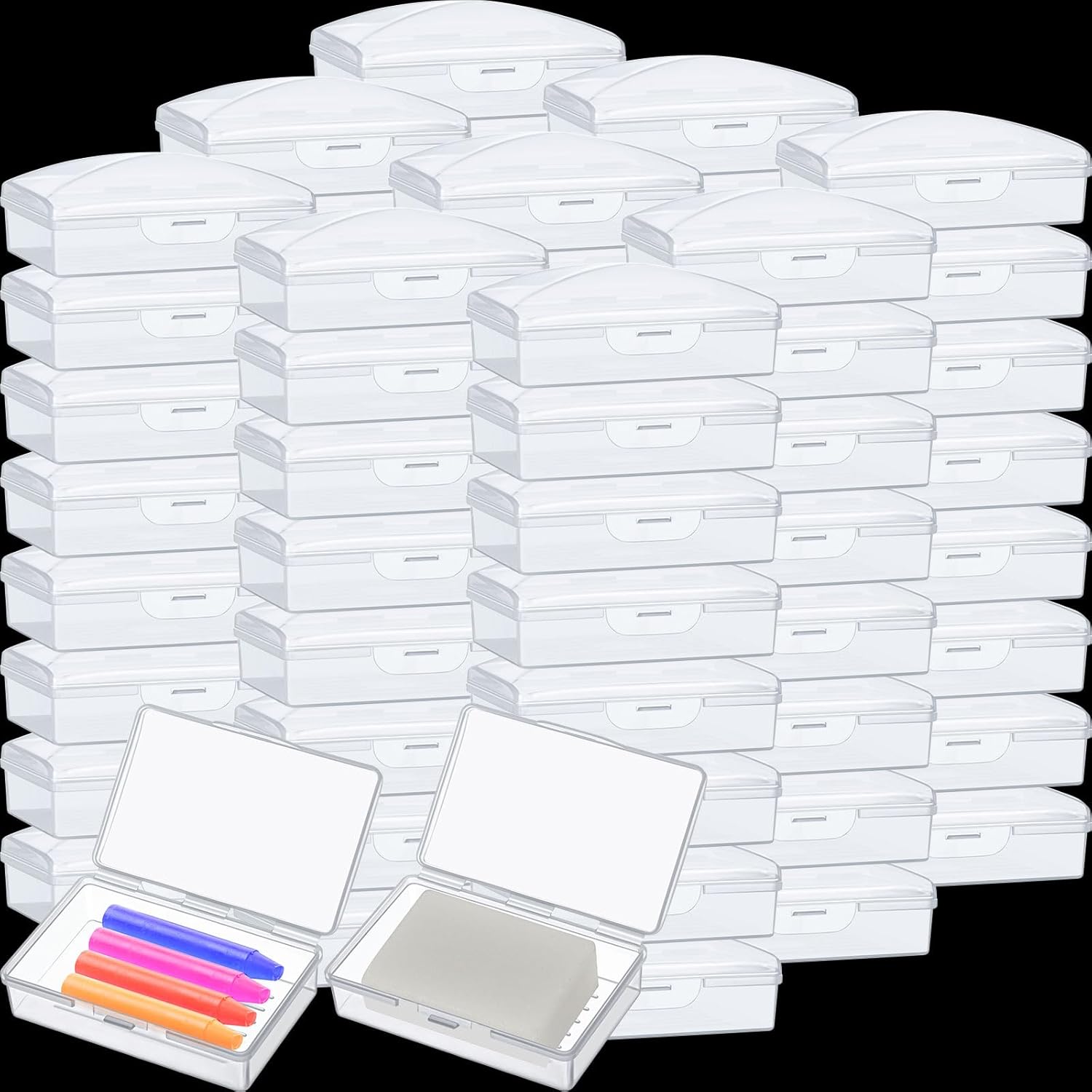 50 Pcs Bulk Plastic Soap Boxes with Lid Portable Travel Set
