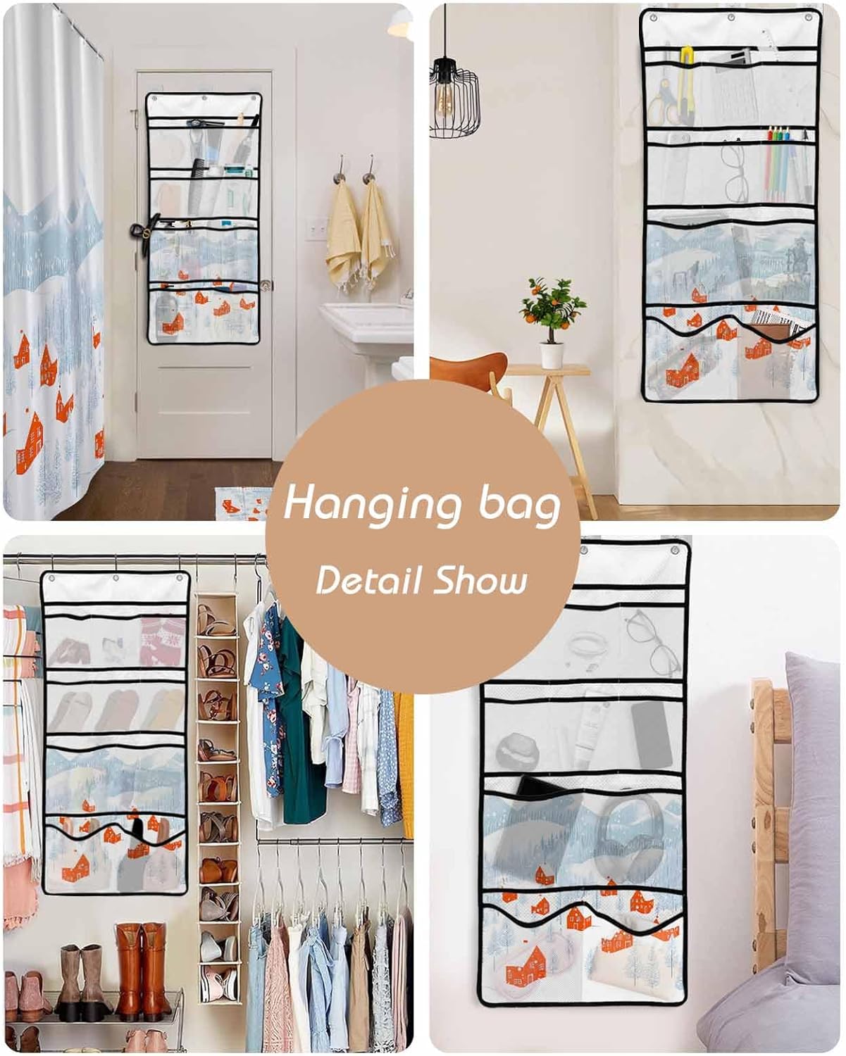 ZFUNCING Mesh Shower Organizer Set