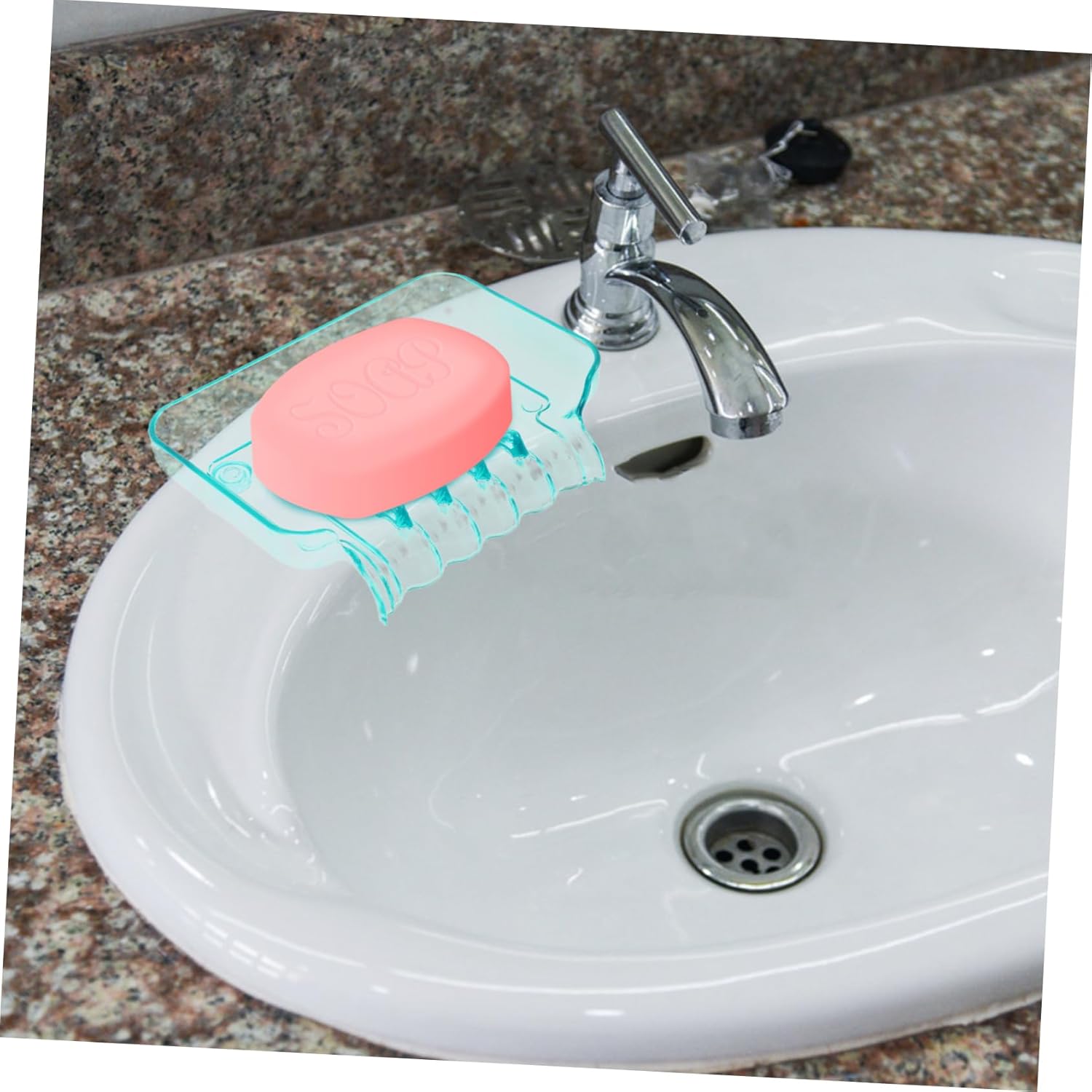 Green Metal Soap Holder with Suction Cup Safe Durable