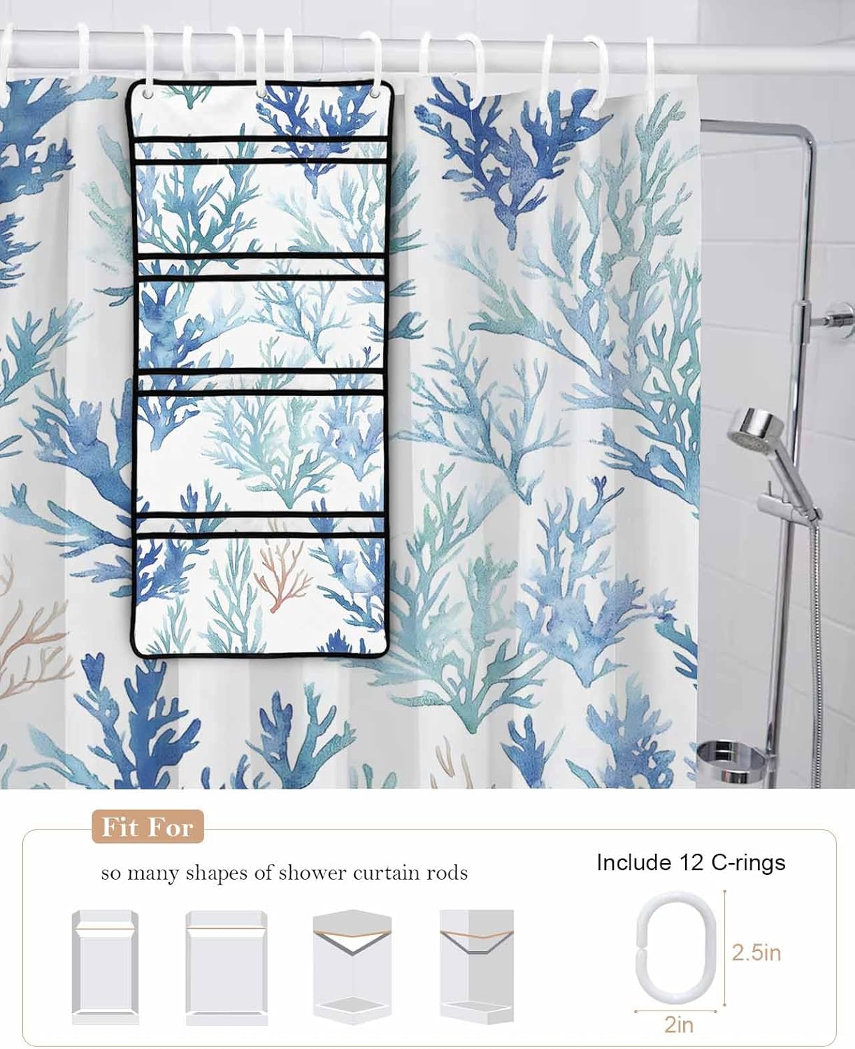 ZFUNCING Waterfall Mesh Hanging Shower Organizer