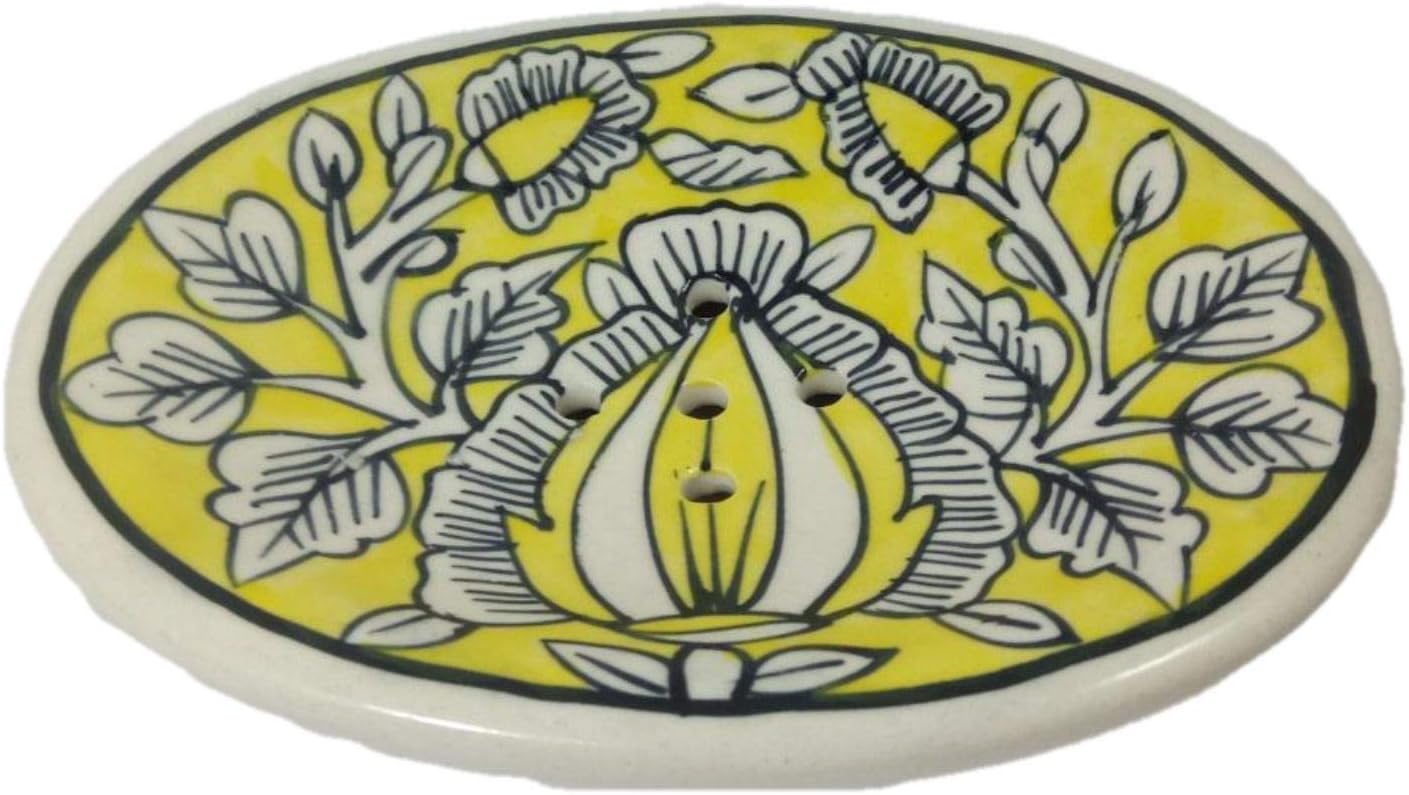 Elegant SOAP DISH TRAY Handicraft Ceramic Indian Artisan