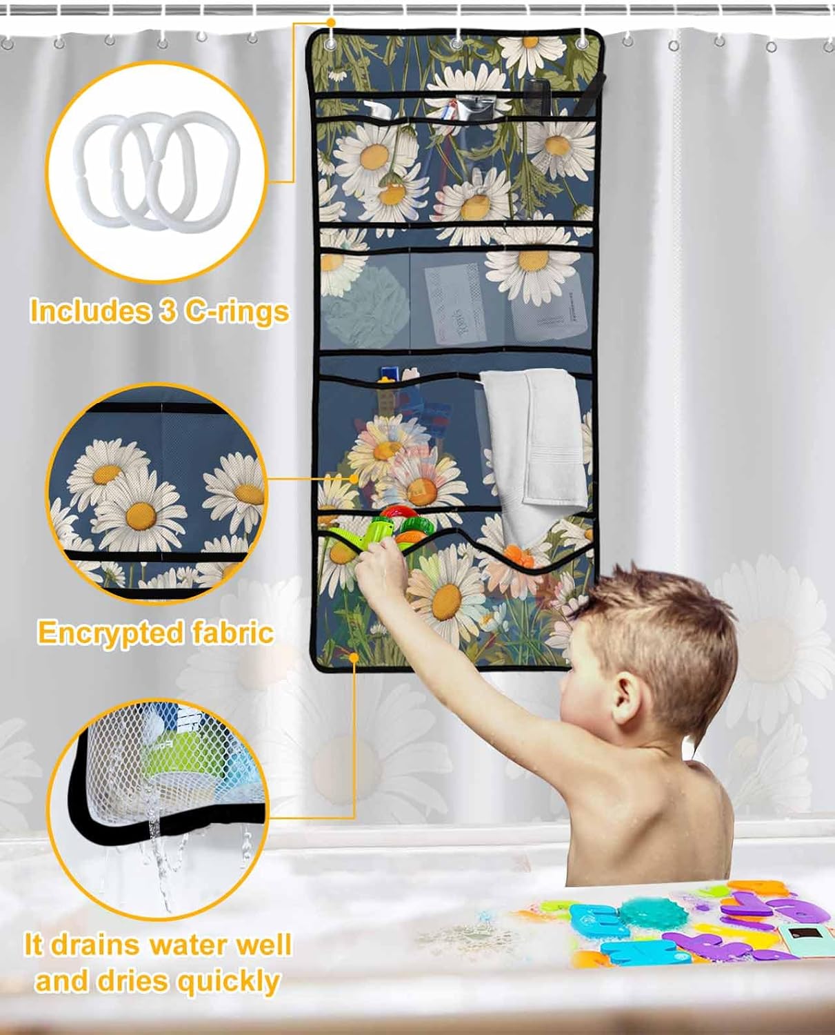 Floral Chrysanthemum Mesh Caddy Organizer