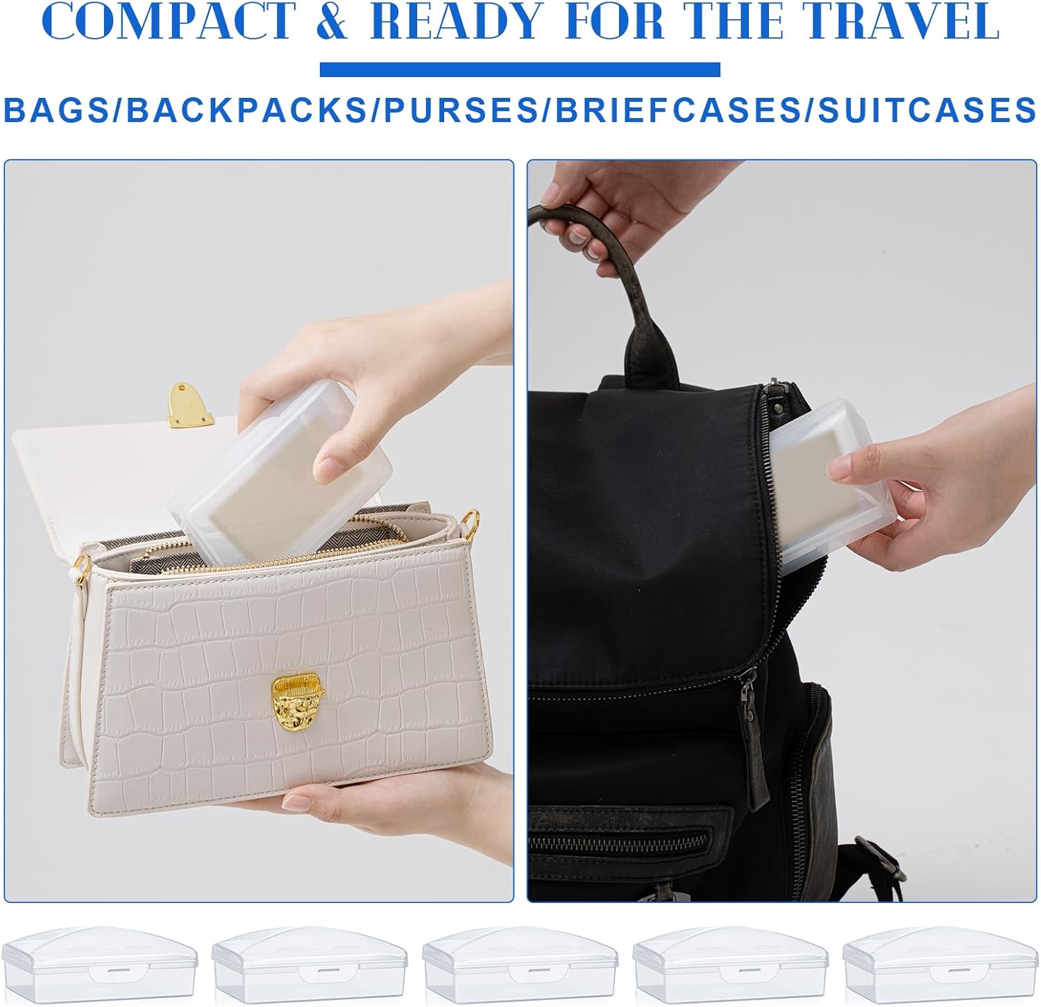 50 Pcs Bulk Plastic Soap Boxes with Lid Portable Travel Set