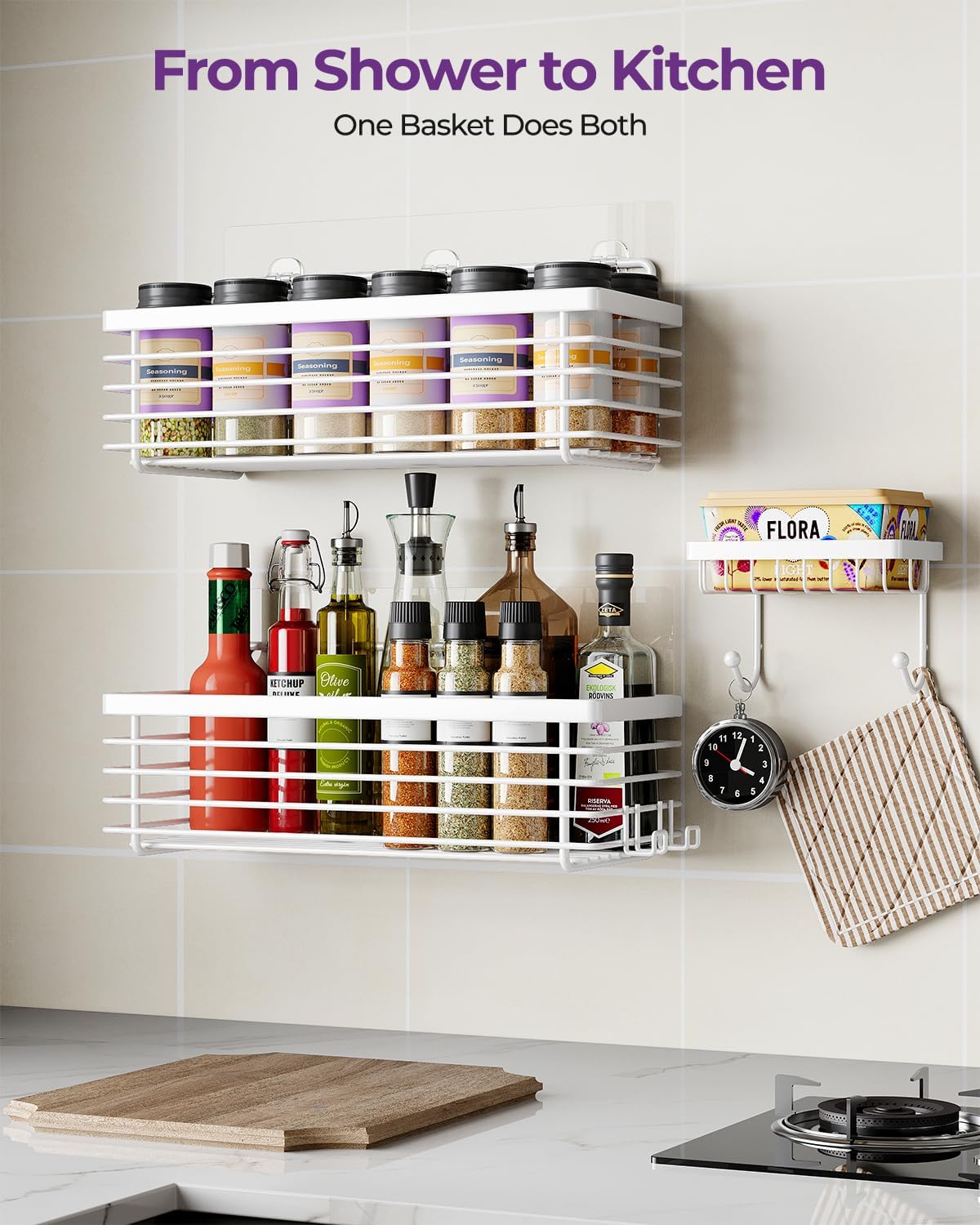 3-Pack Stainless Steel Shower Caddy
