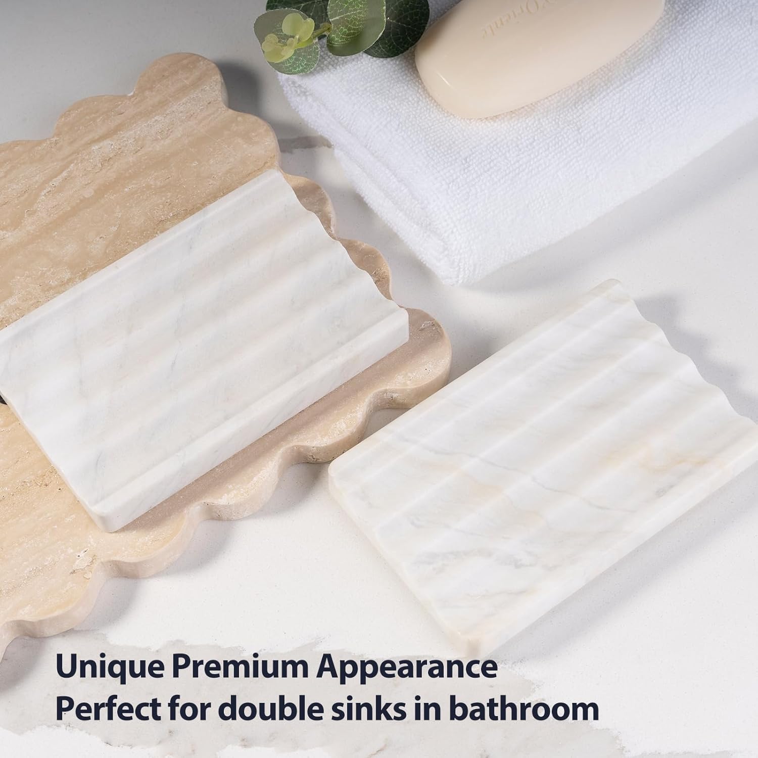 Karibiber 2-Piece Marble Soap Dish