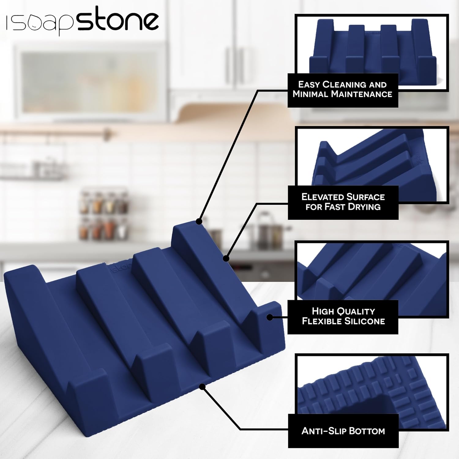 Soapstone Self-DRAINING Soap Dish