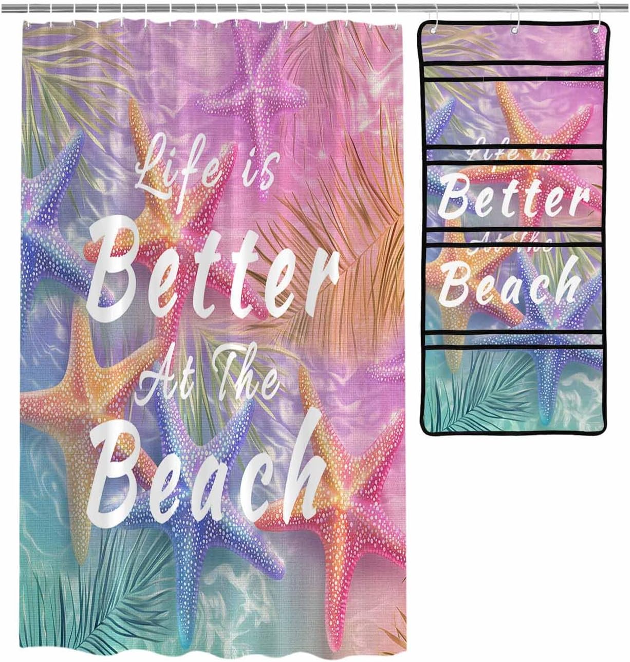 ZFUNCING Summer-Marine Mesh Shower Organizer Set