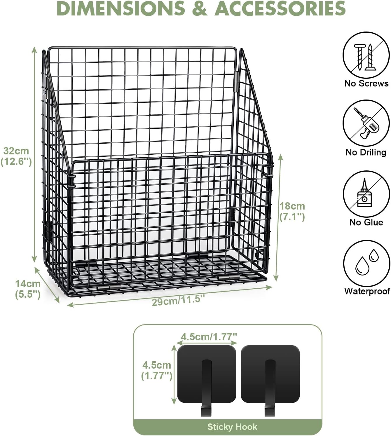 Greentainer Foldable Bath Toy Storage Basket