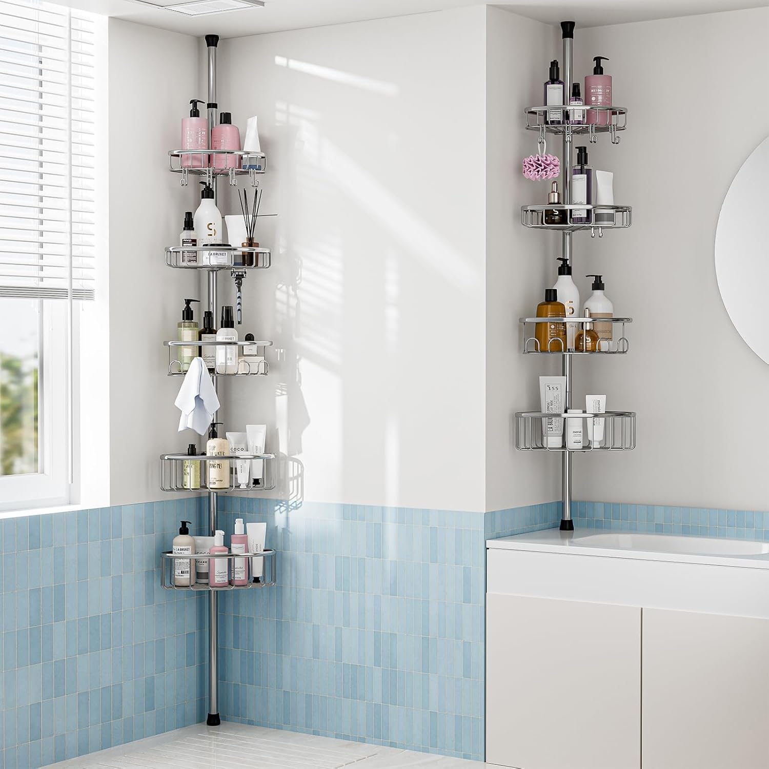 EssenceMe Corner Shower Caddy Tension Pole