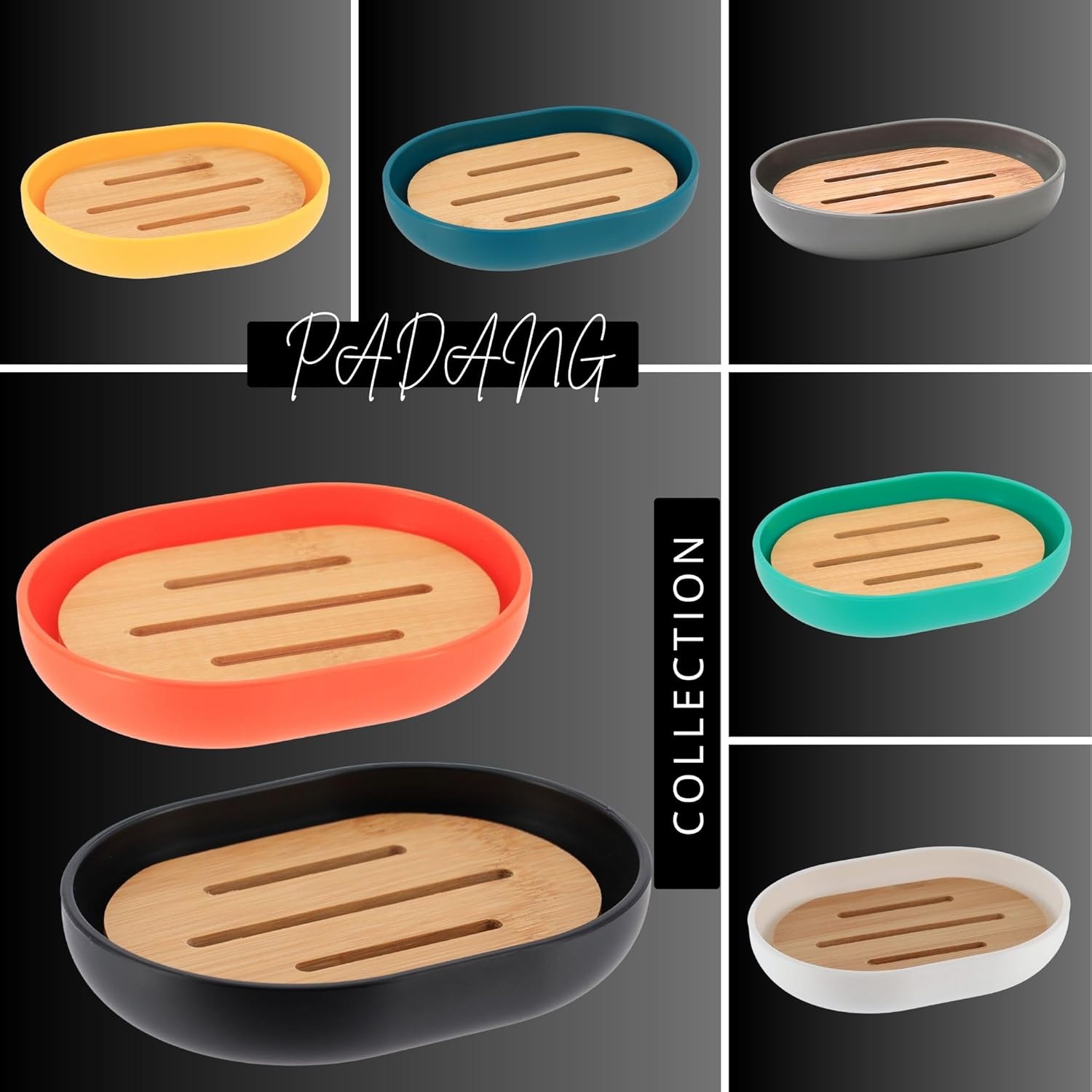 EVIDECO Premium White Soap Dish with Bamboo Tray - Stylish Bathroom Accessory