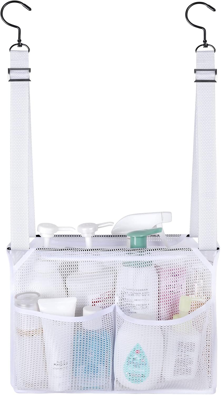 4 Storage Pockets Adjustable Mesh Bathroom Bag