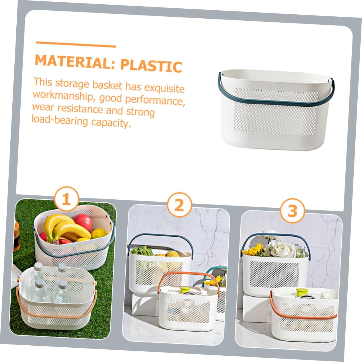 Portable Folding Shower Basket Plastic Organizer for Bathroom Kitchen Use