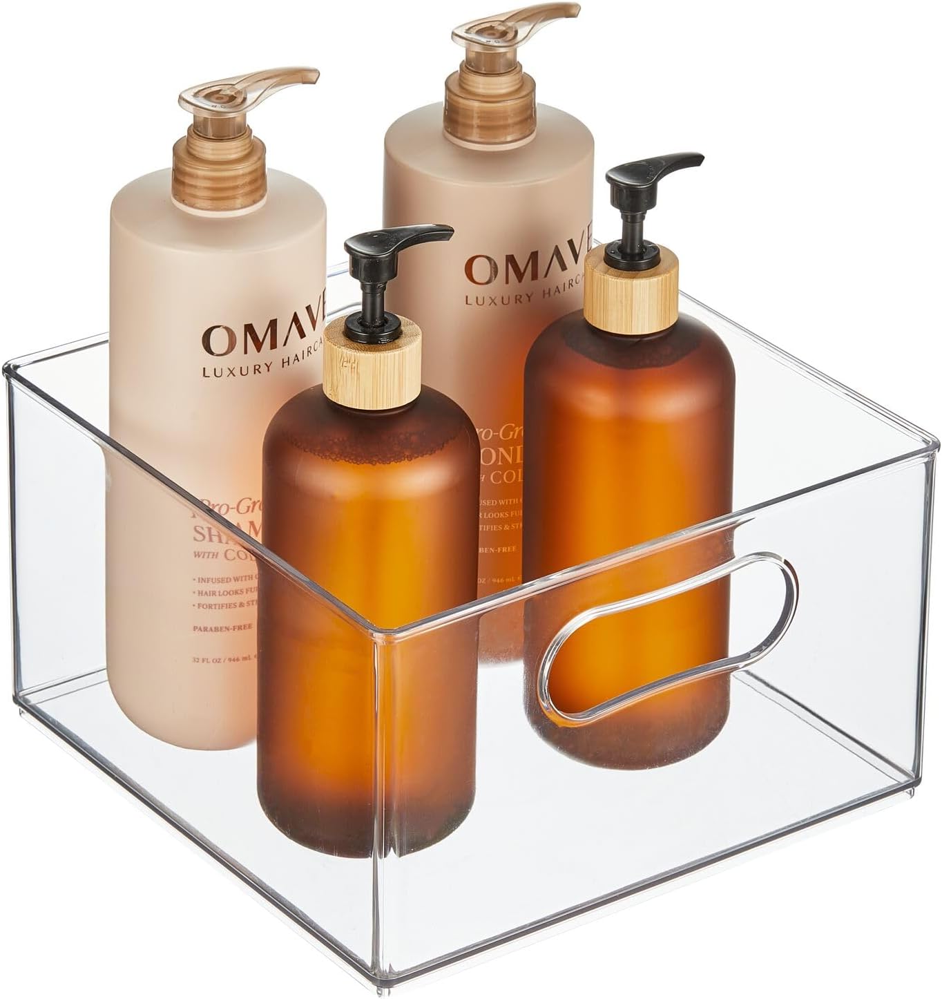 mDesign Deep Plastic Stackable Storage Organizer Bin for Bath
