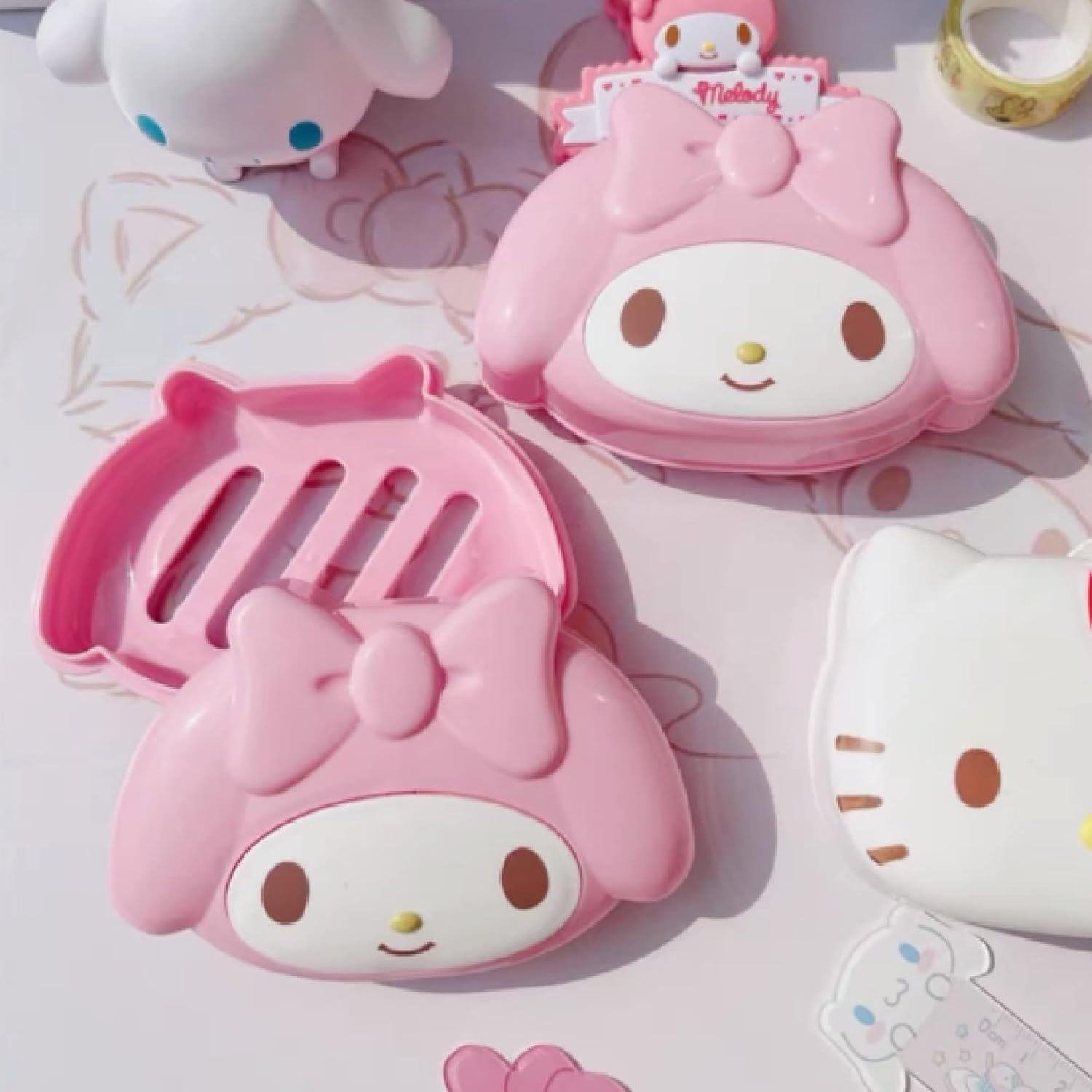 My Melody Design Cute Pink Travel Soap Case