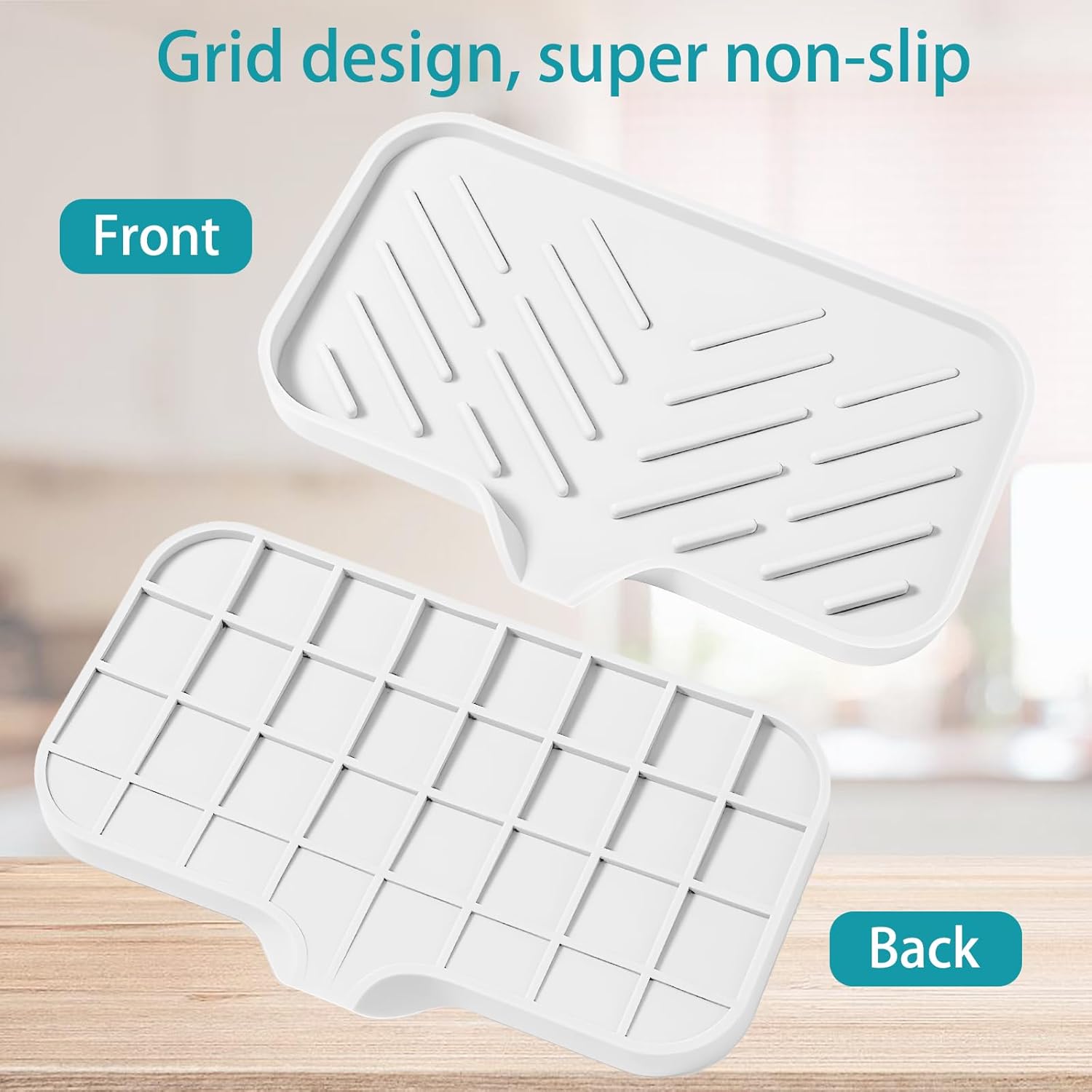 Silicone Soap Dish with Drain and Non-Slip Grid