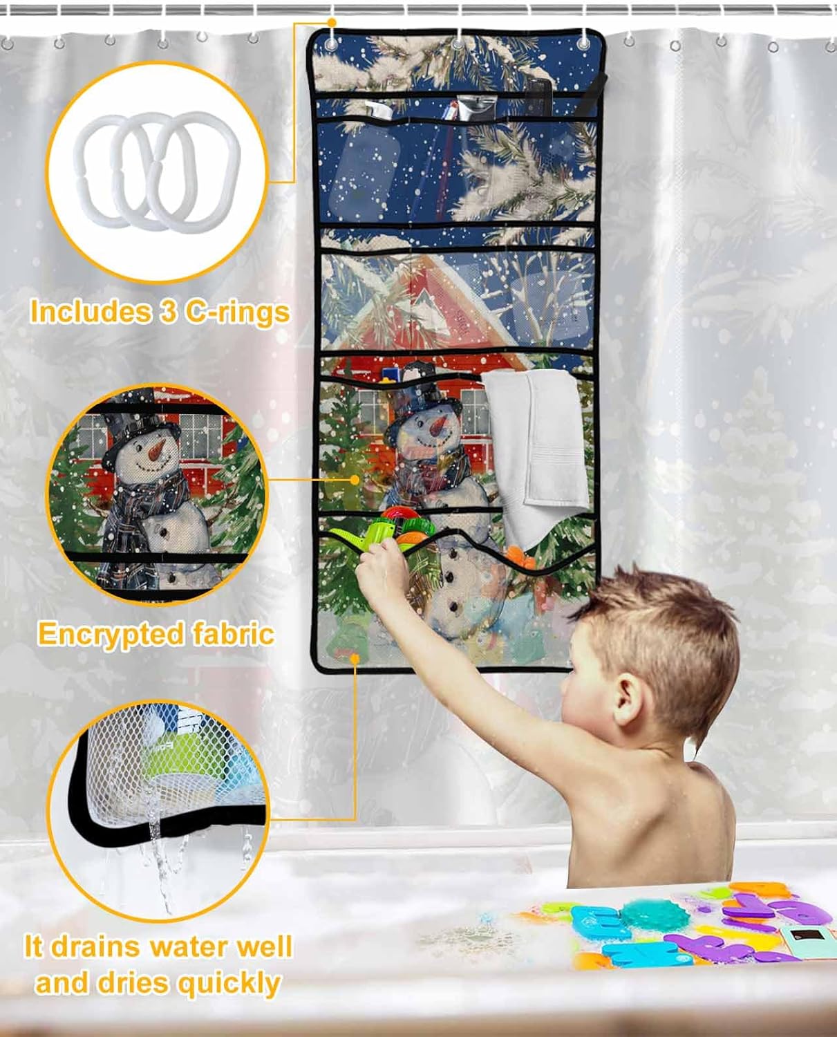 ZFUNCING Mesh Shower Organizer with 10 Pockets