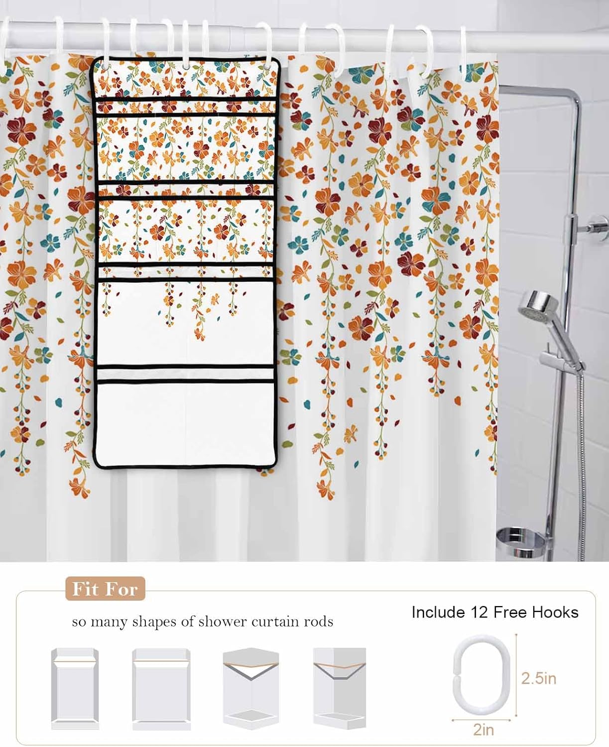 Sleek Mesh Organizer in Botanical Floral Design