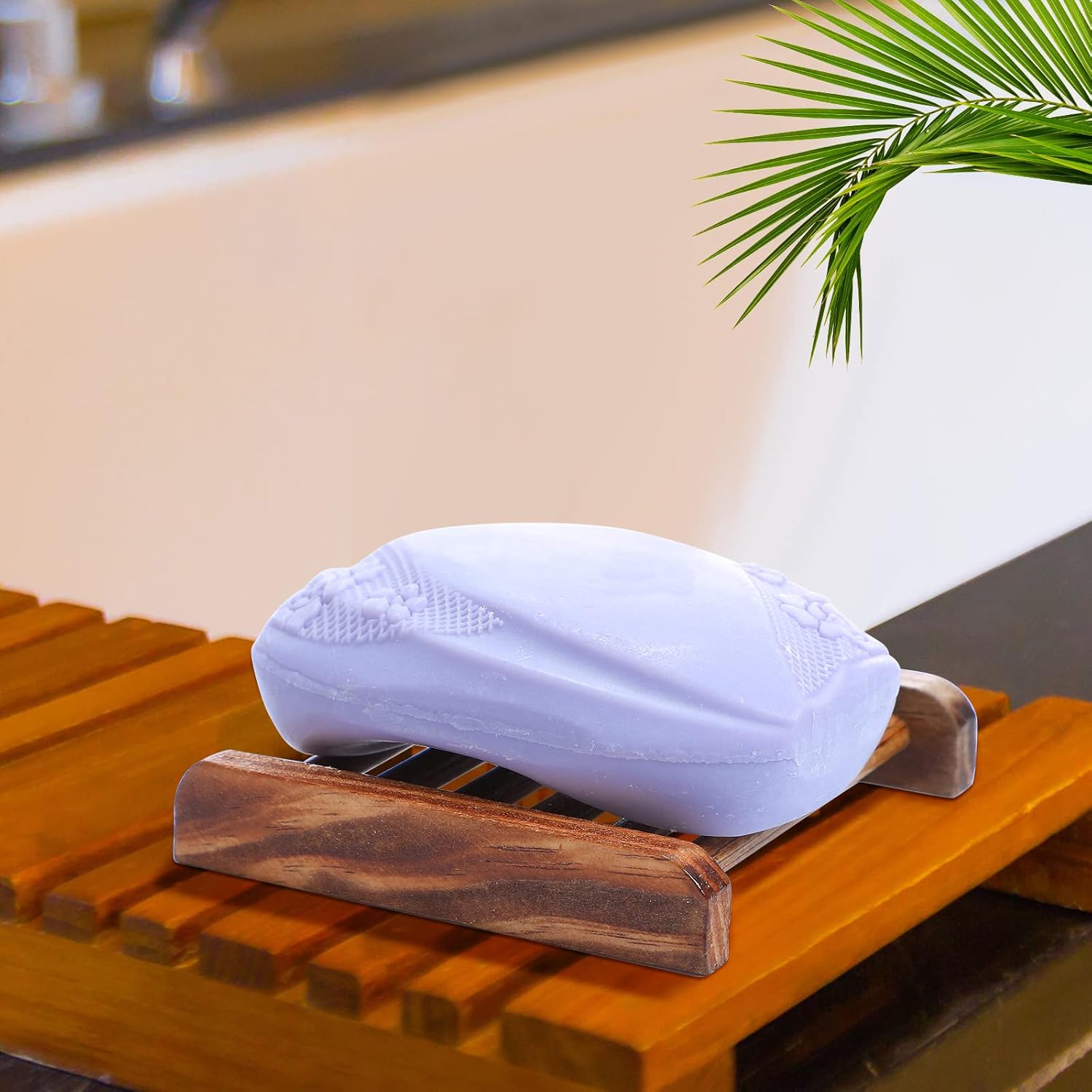 70-Piece Bamboo Wooden Soap Disk Organizer