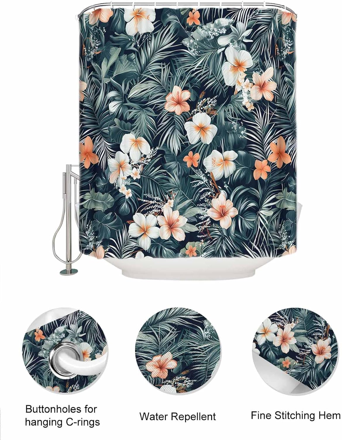 ZFUNCING Mesh Shower Organizer Set Tropical Pastoral Floral