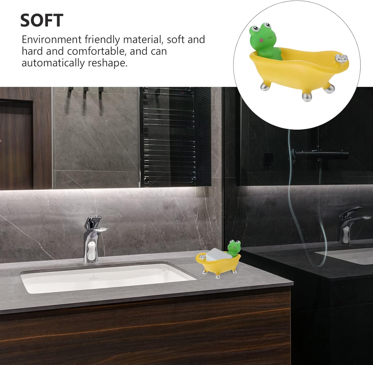 Hemoton Reusable Frog- friendly Soap Holder for Kids Adults Durable Safe