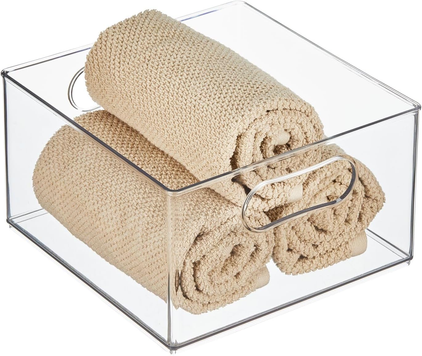 mDesign Deep Plastic Stackable Storage Organizer Bin for Bath
