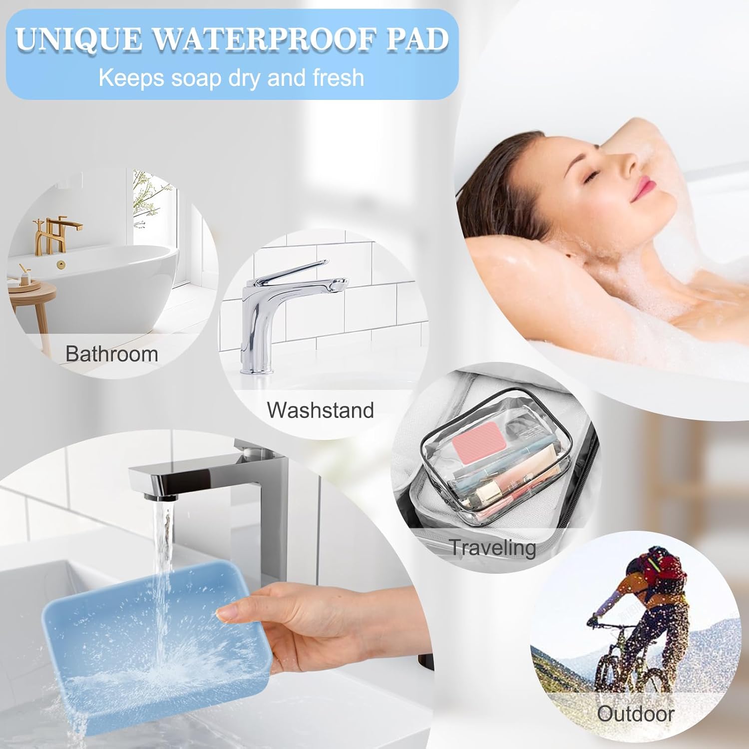 Upgrade 100 Leak-Proof Travel Soap Case Light Blue