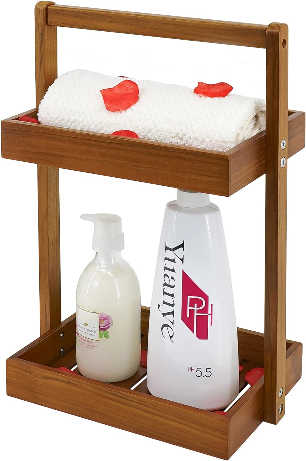 Utoplike Countertop Teak Wood Organizer