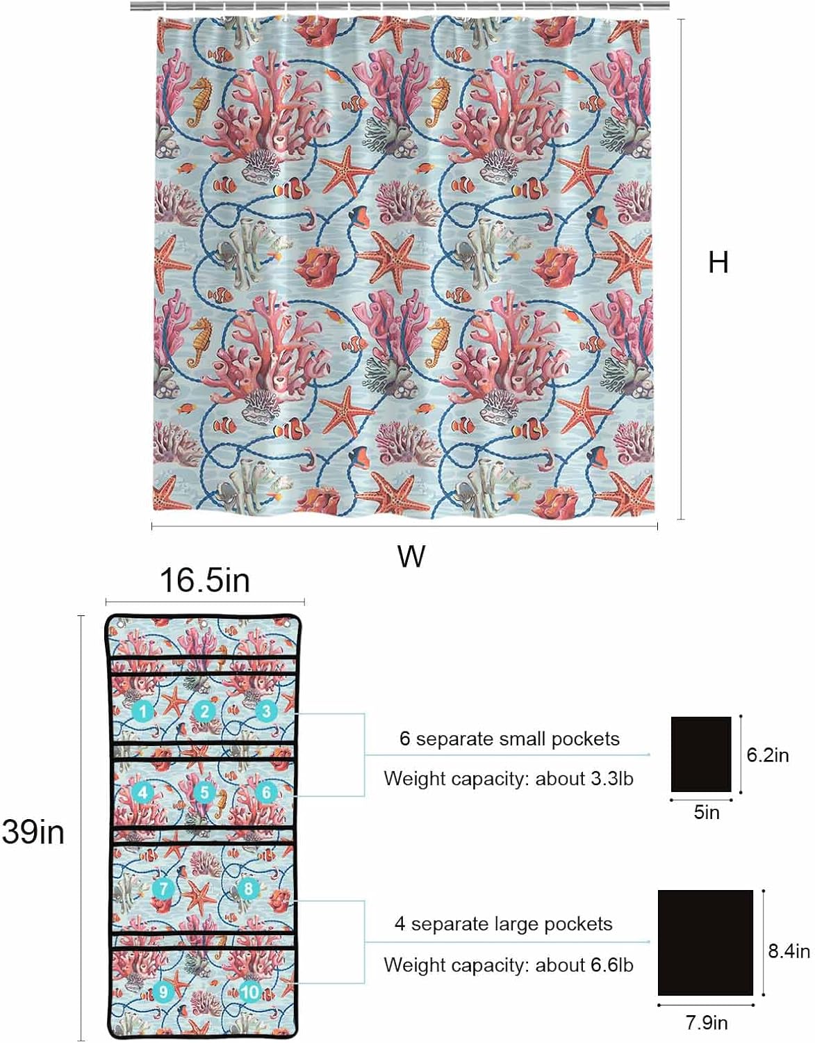 Vibrant 10-Pocket Mesh Showers