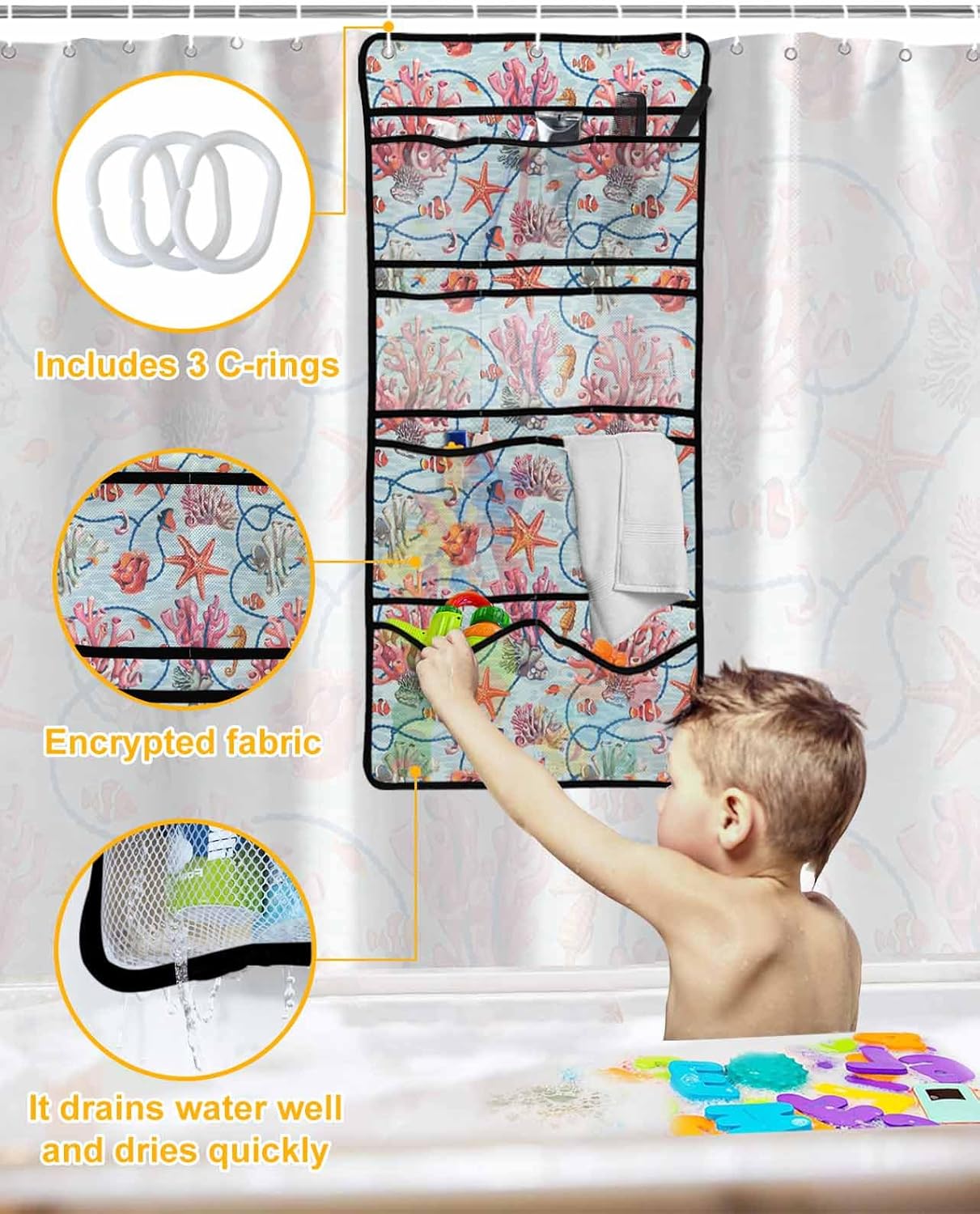 Vibrant 10-Pocket Mesh Showers