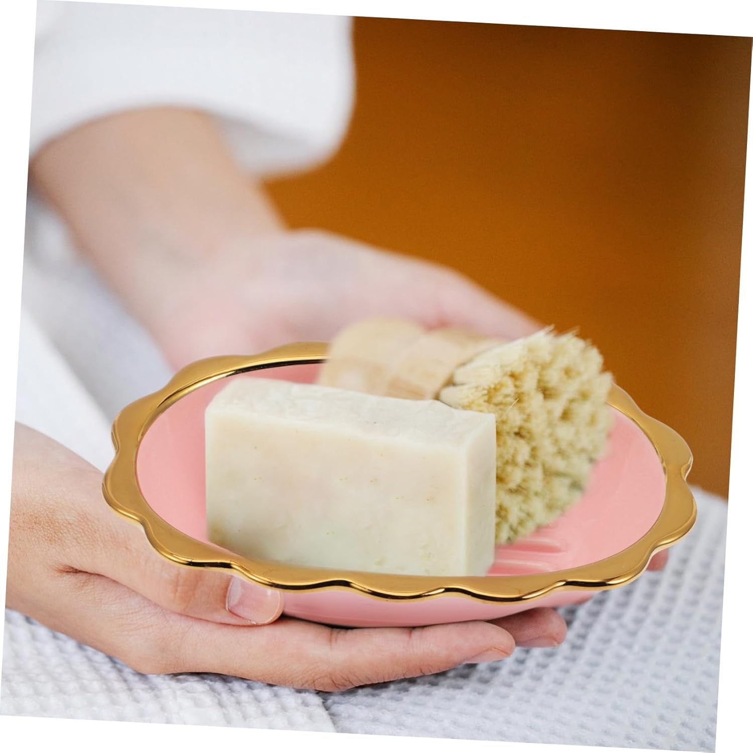 Zerodeko Ceramic Soap Dish Luxury with Elegant Design for Home Kitchen