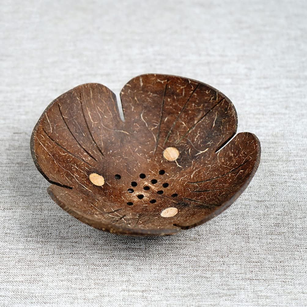 Eco-Friendly Coconut Shell Flower-Shape Soap Dish