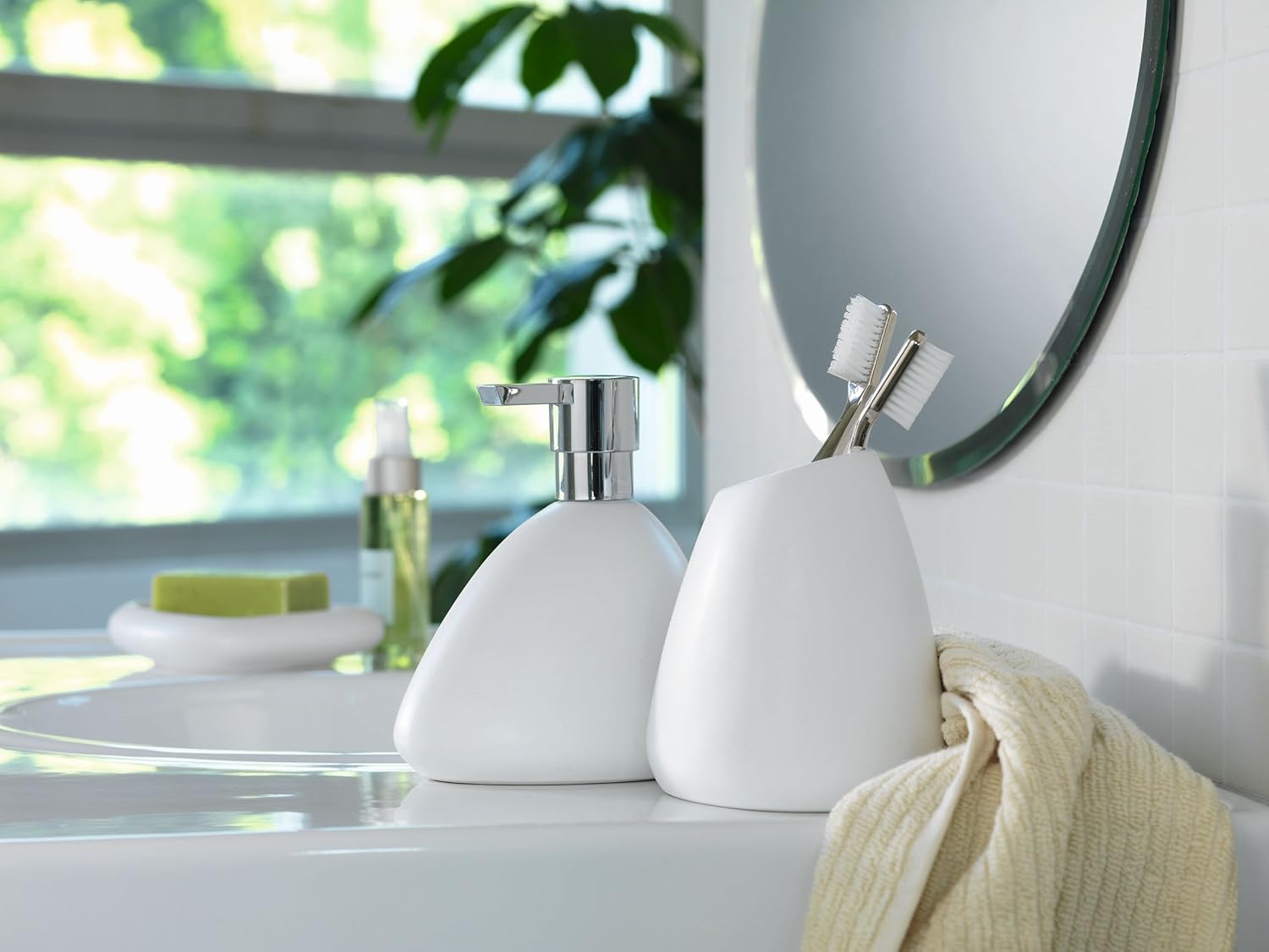 Spirella Etna Stoneware Soap Dish BlackWhite